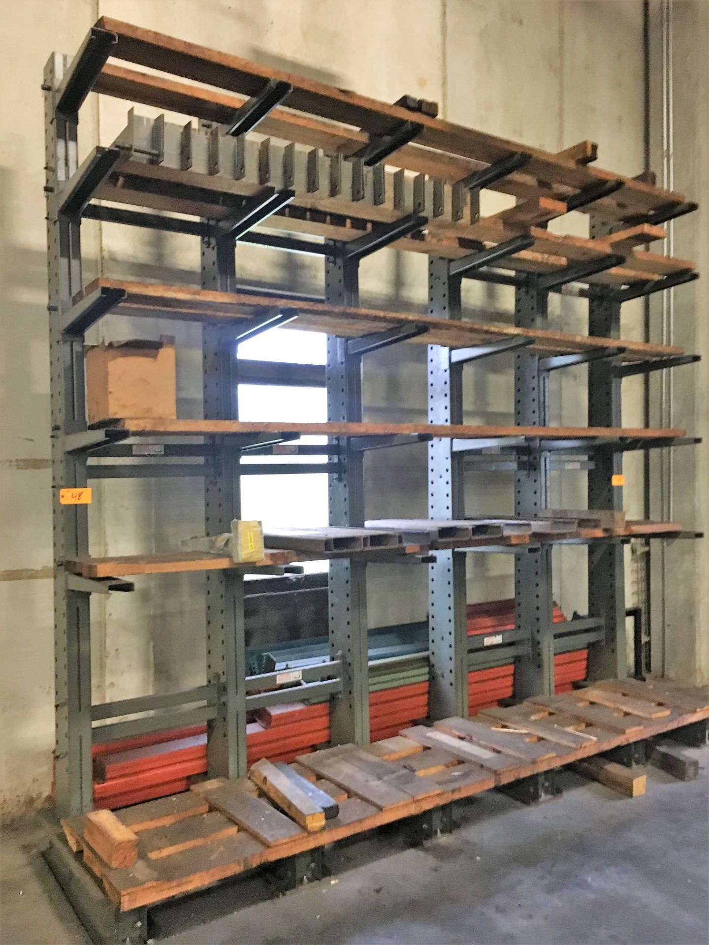 (2) Jarke Triple Column Single Sided Cantilever Raw Material Racks