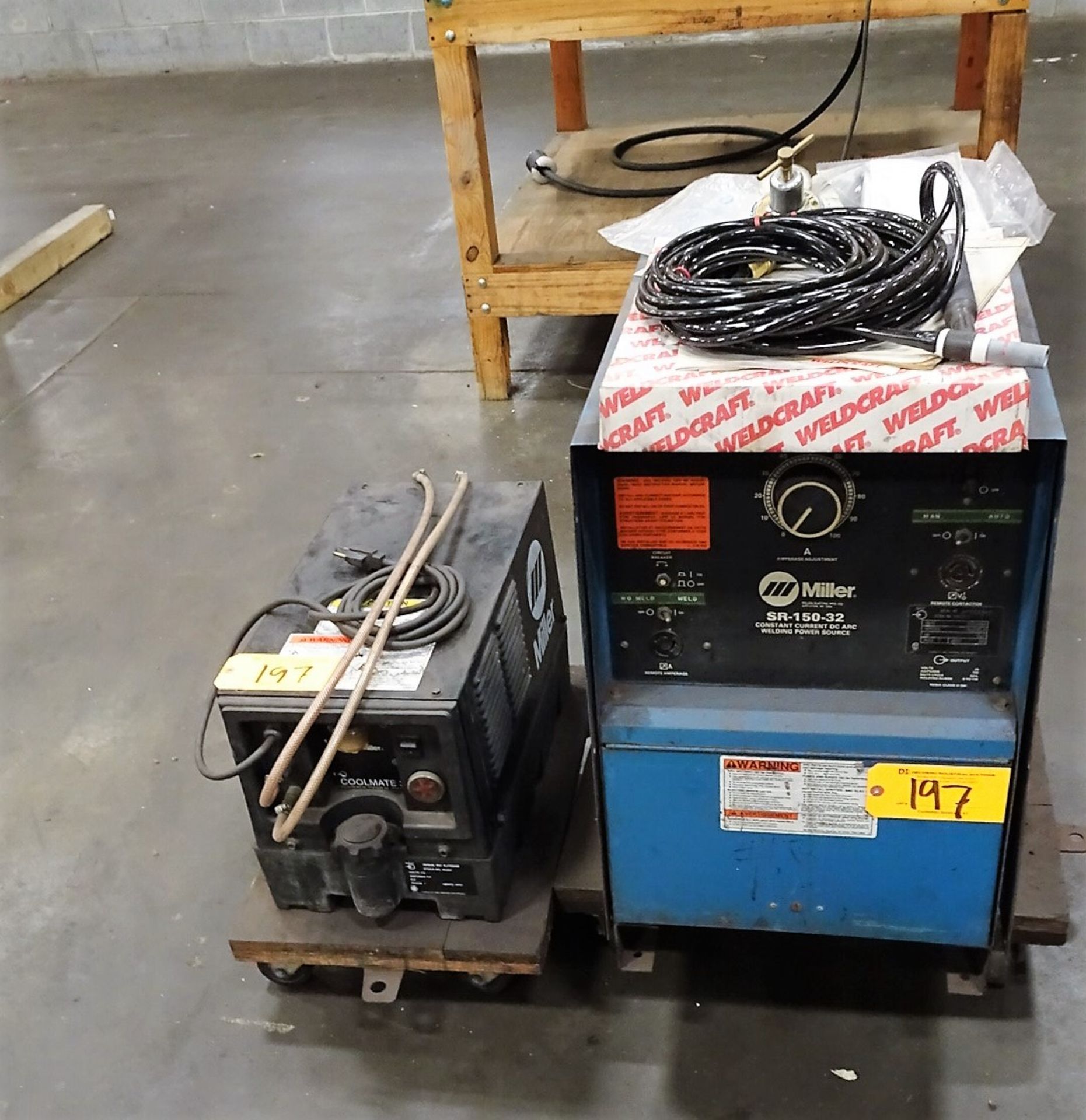 (1) Miller Model SR-150-32 Constant Currant DC Arc Welding Power Source & (1) Miller ''CoolMate''