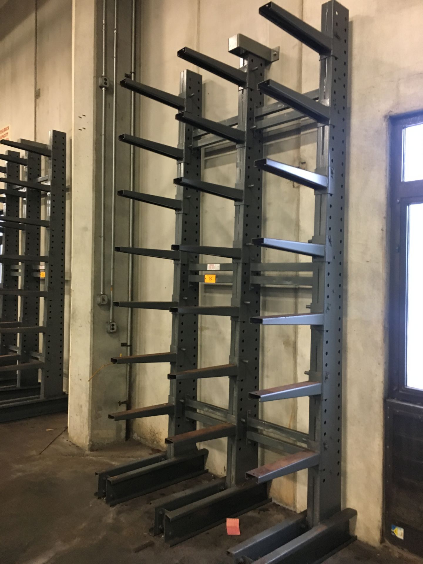 (2) Jarke Triple Column Single Sided Cantilever Raw Material Racks