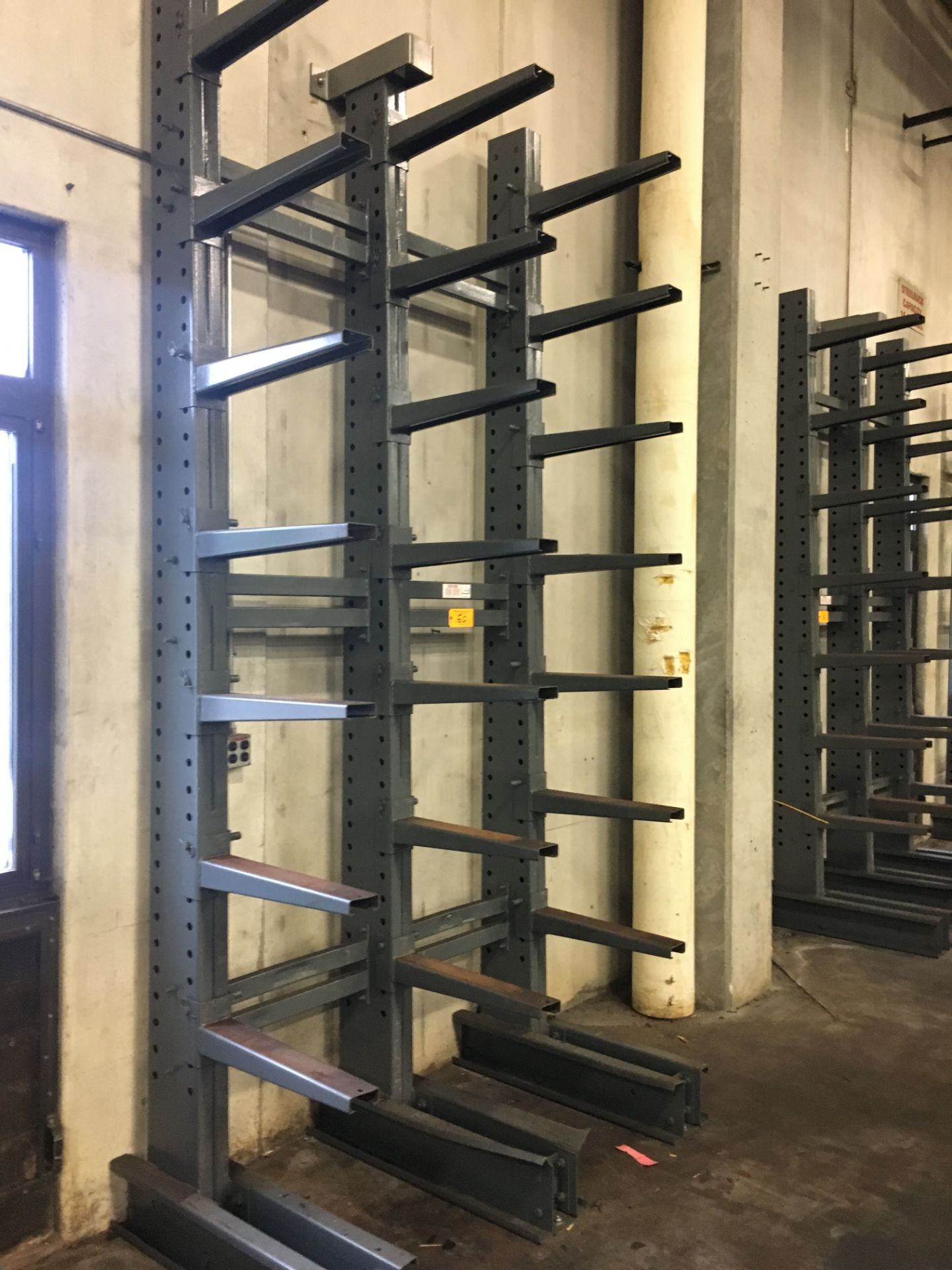 (2) Jarke Triple Column Single Sided Cantilever Raw Material Racks - Image 2 of 2