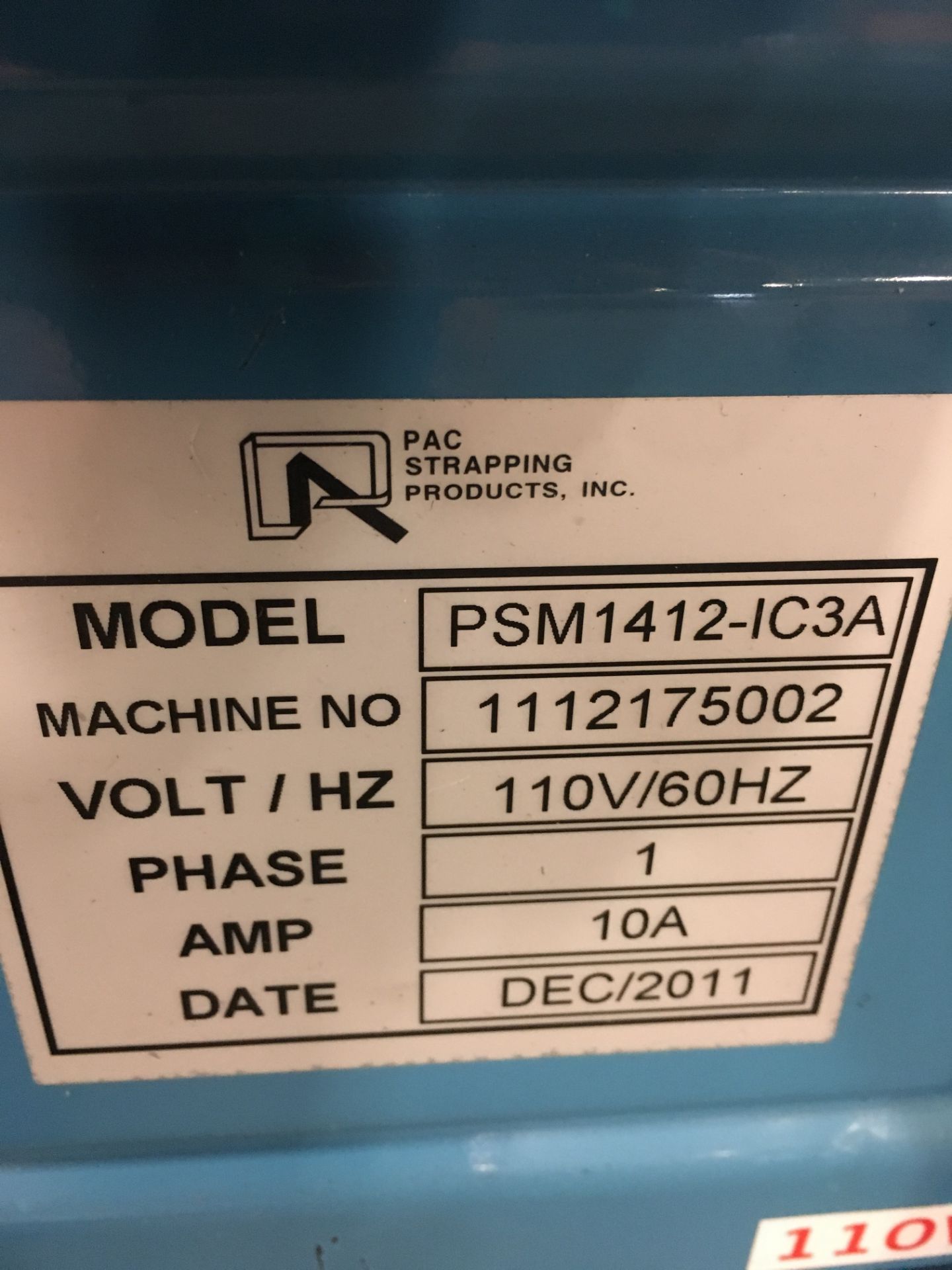 PAC Model PSM 1412-IC3A Automatic Strapper - Image 2 of 2
