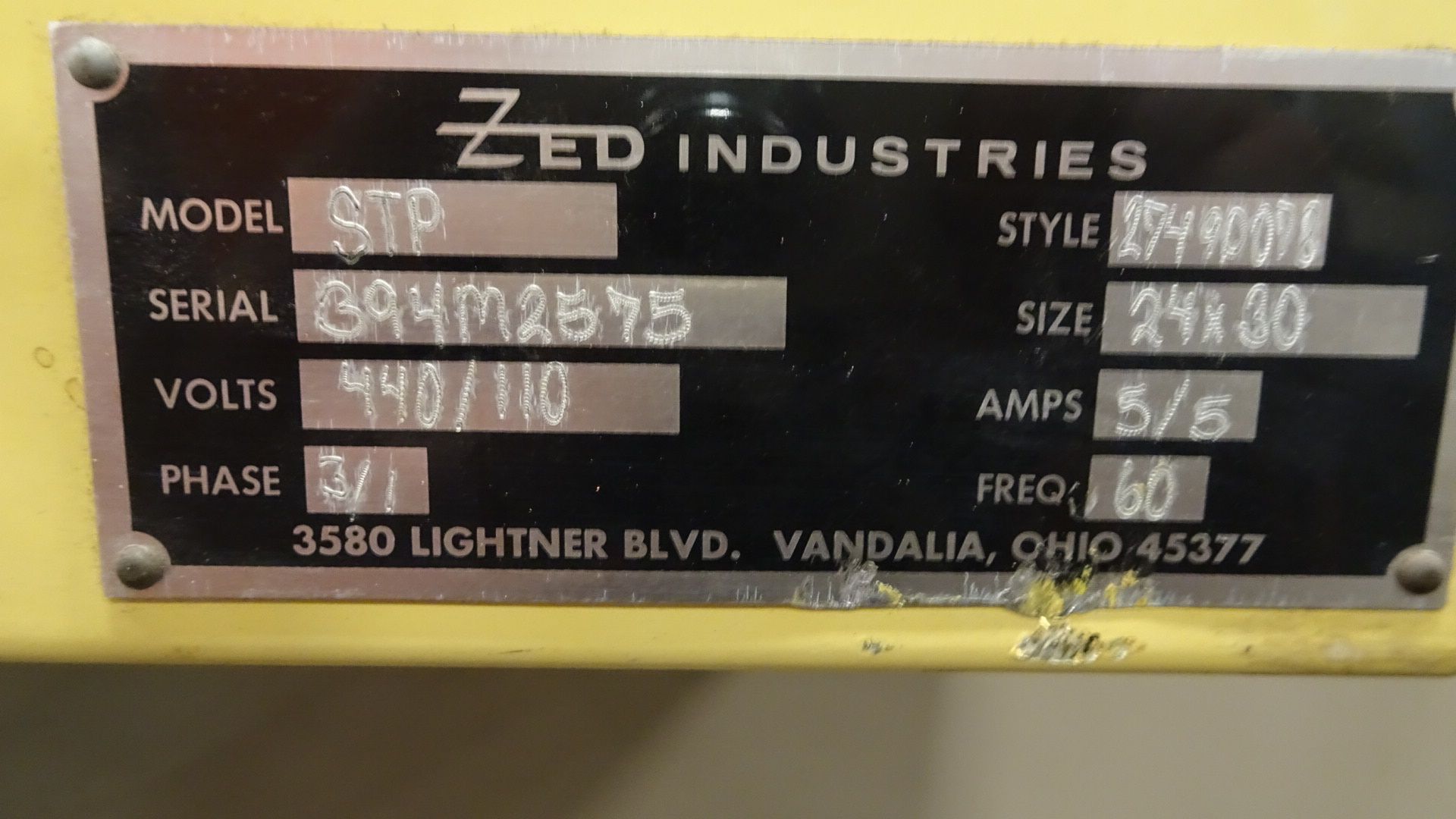 Zed Industries Model 365 In-Line Blister Packaging/Sealer, Style 5757, Size 24'' x 30'', with Zed - Image 7 of 7