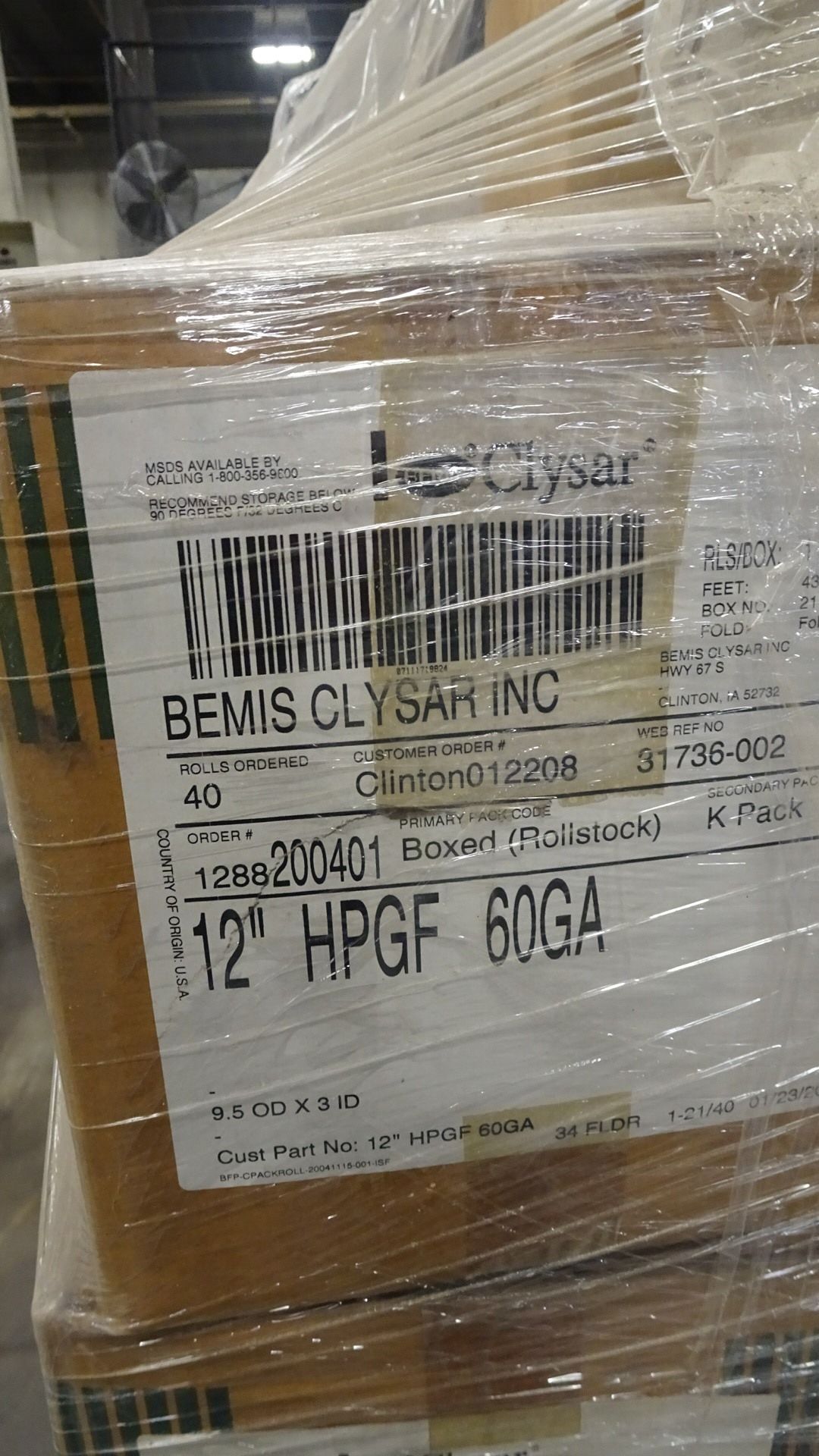 Bemis ''Clysar'' Shrink Wrap Film on Pallet (*See Photos for Details & Sizes) - Image 3 of 3