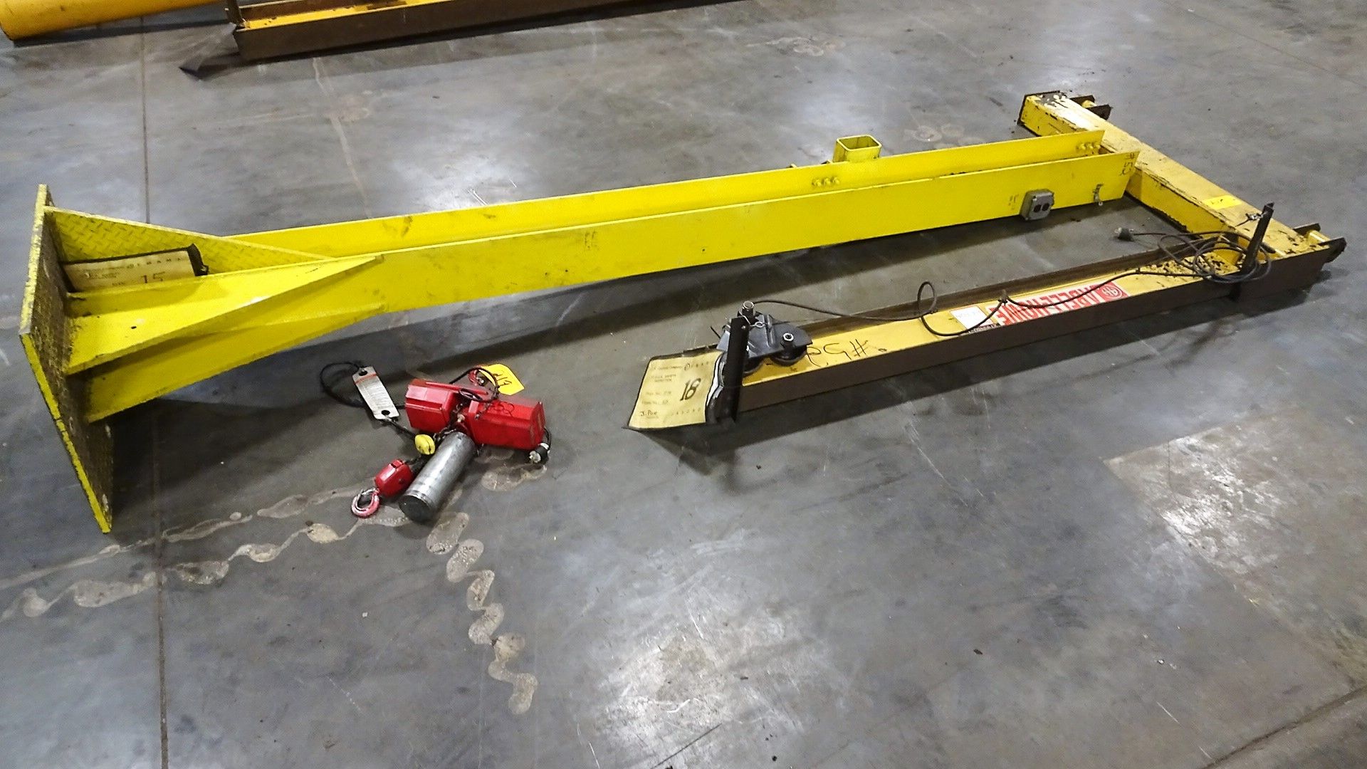 Abell Howe Free Standing Jib Crane with Approx 12' Column, 6' Swing Arm & Coffing 1/4-Ton Electric