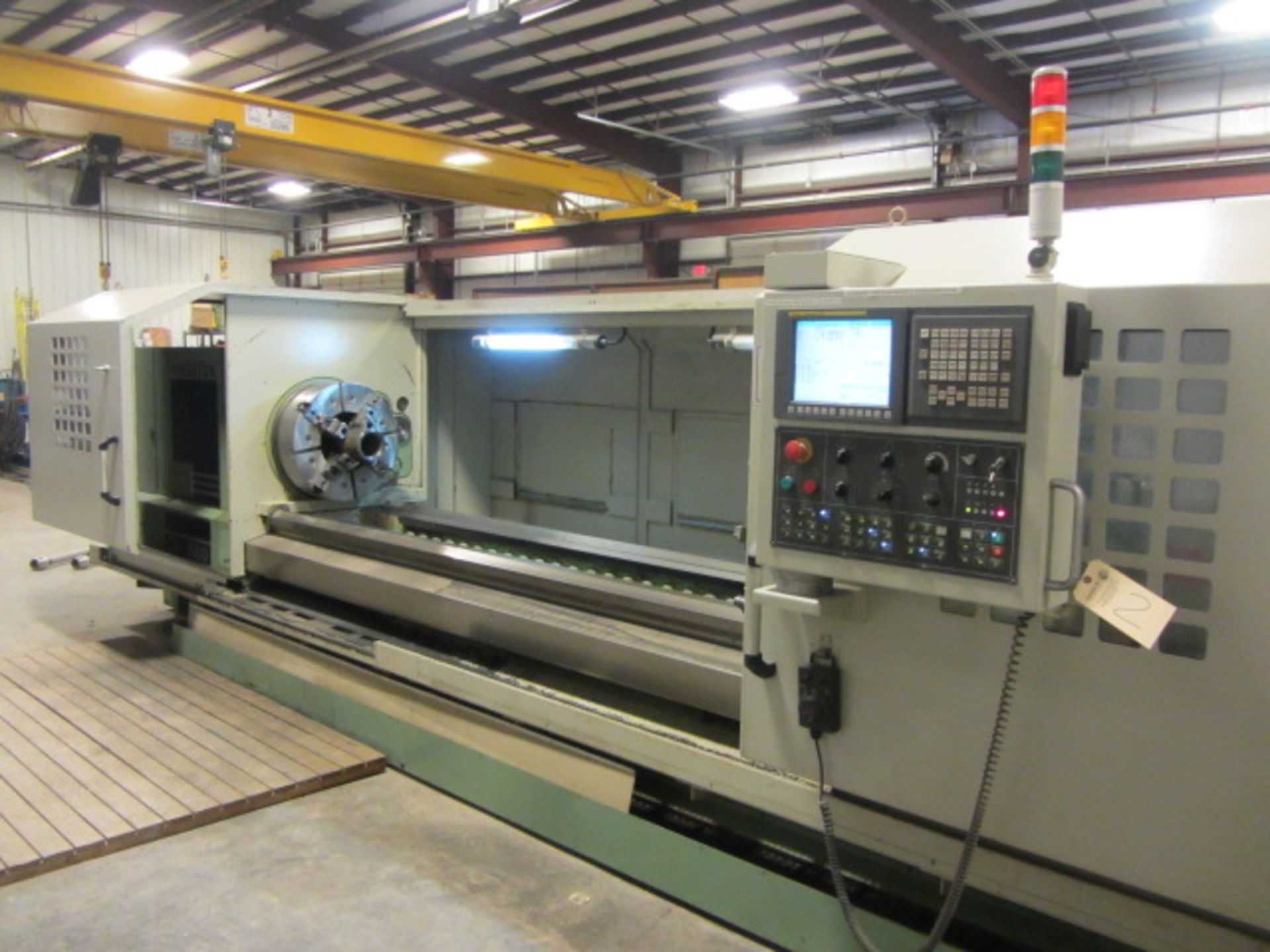 Kingston Model CK3000 Hollow Spindle Oil Field CNC Flat Bed Lathe with Double Front & Back 24'' 4- - Image 2 of 15