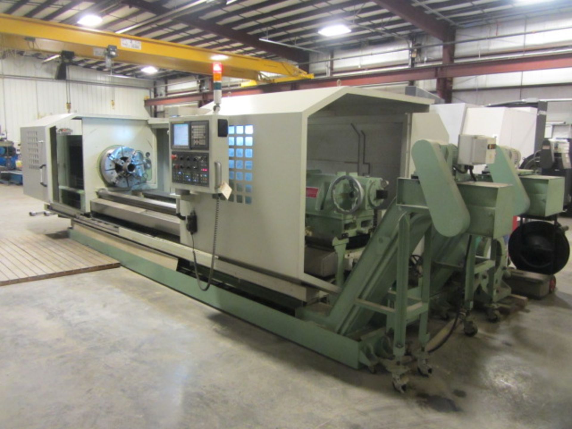 Kingston Model CK3000 Hollow Spindle Oil Field CNC Flat Bed Lathe with Double Front & Back 24'' 4- - Image 4 of 15