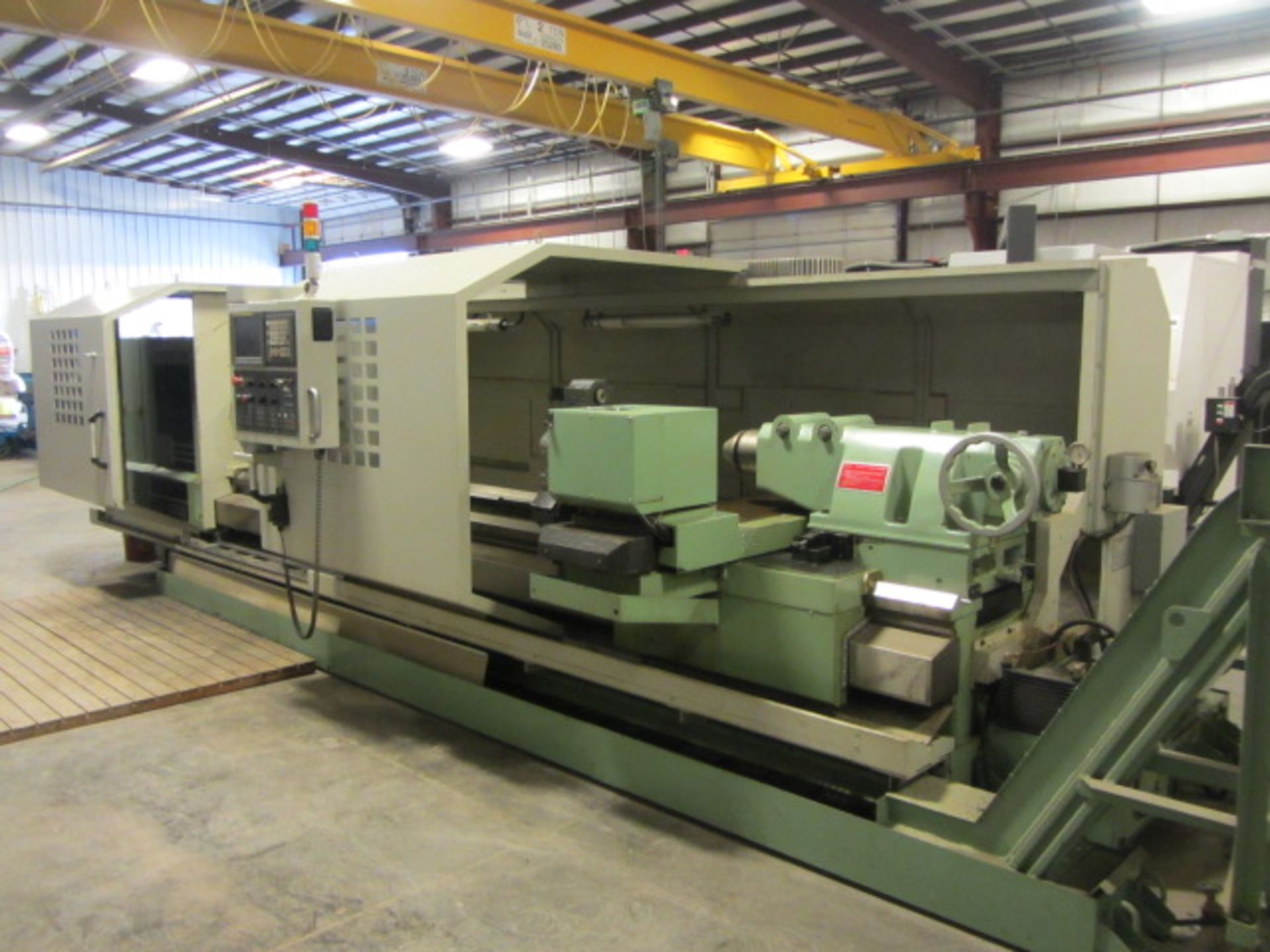 Kingston Model CK3000 Hollow Spindle Oil Field CNC Flat Bed Lathe with Double Front & Back 24'' 4- - Image 9 of 15