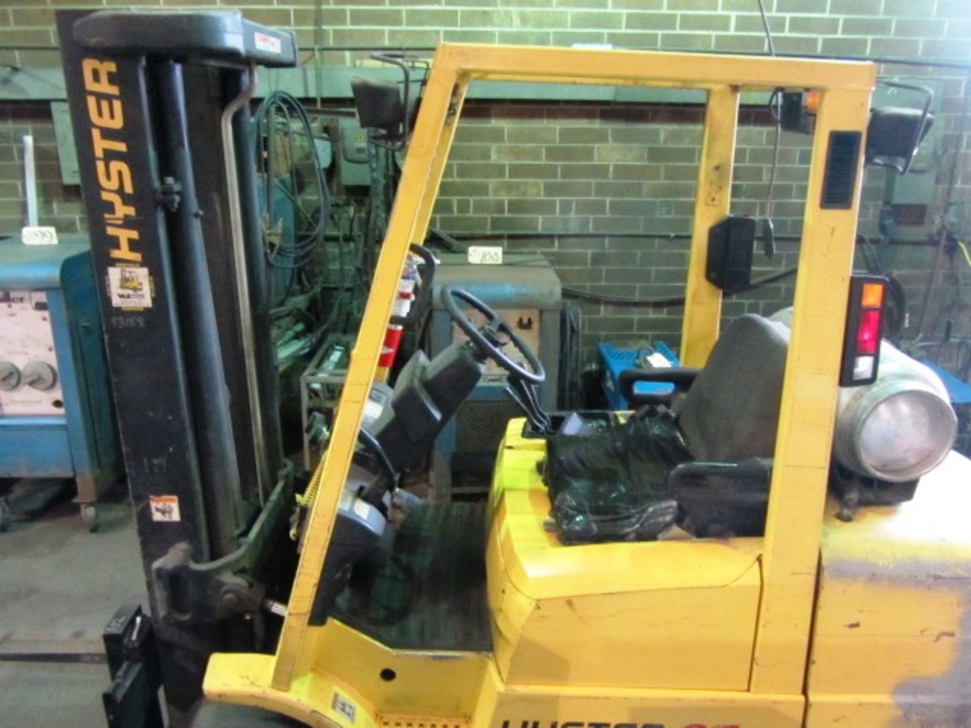 Hyster Model S65XM-Turbo 5,000lb Propane Forklift with Cage, Solid Tires, 48'' Fork Length, - Image 6 of 7