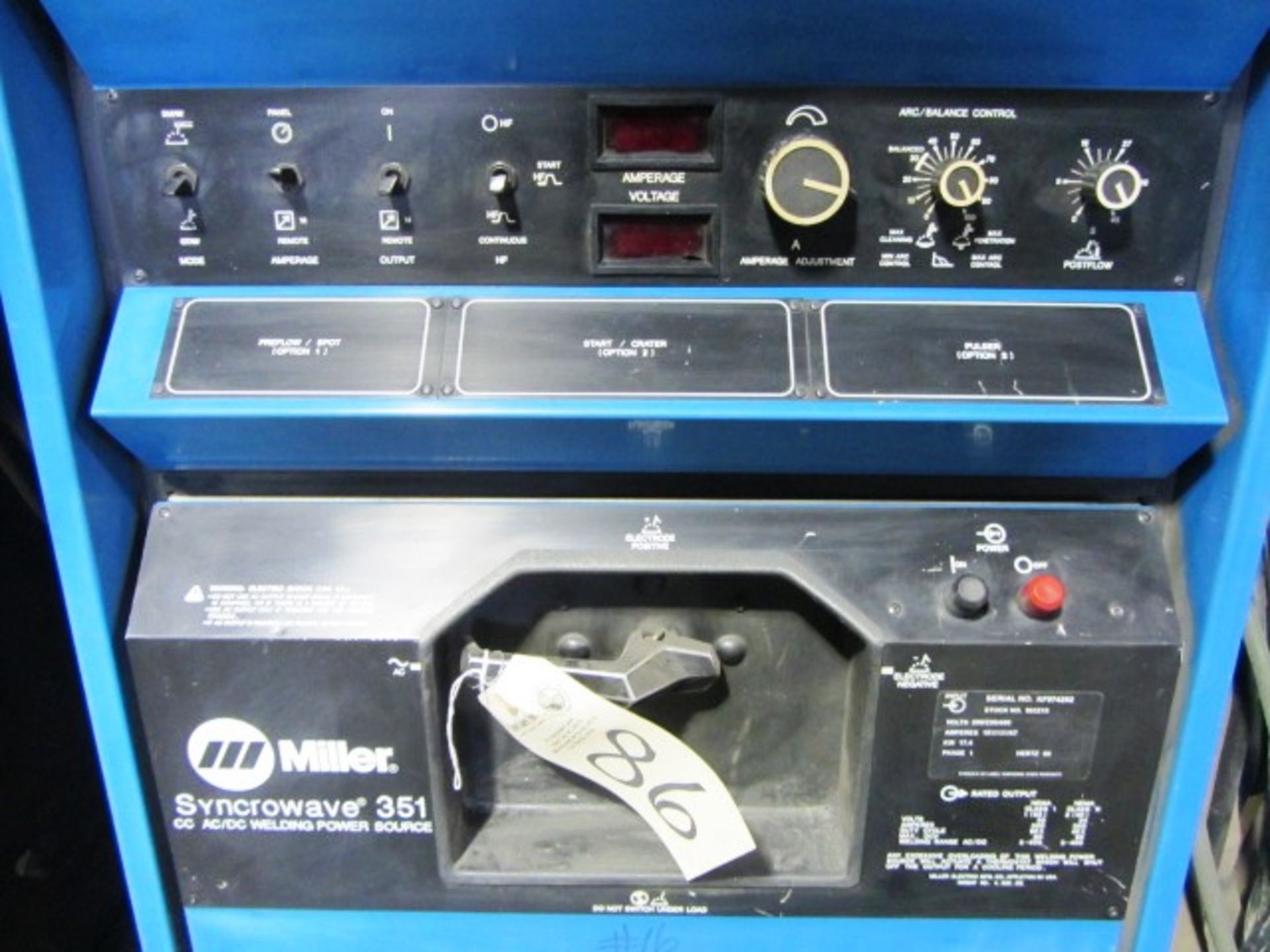 Miller Syncrowave 351 Power Source with Digital Readout, sn:KF974252 - Image 2 of 4