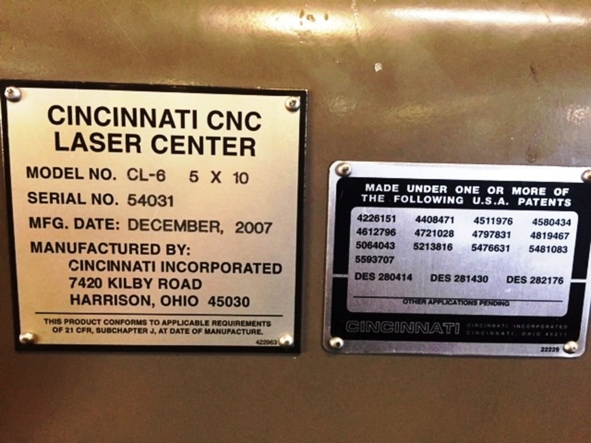 Cincinnati 2000 Watt CNC Laser Burning Machine - Image 4 of 8