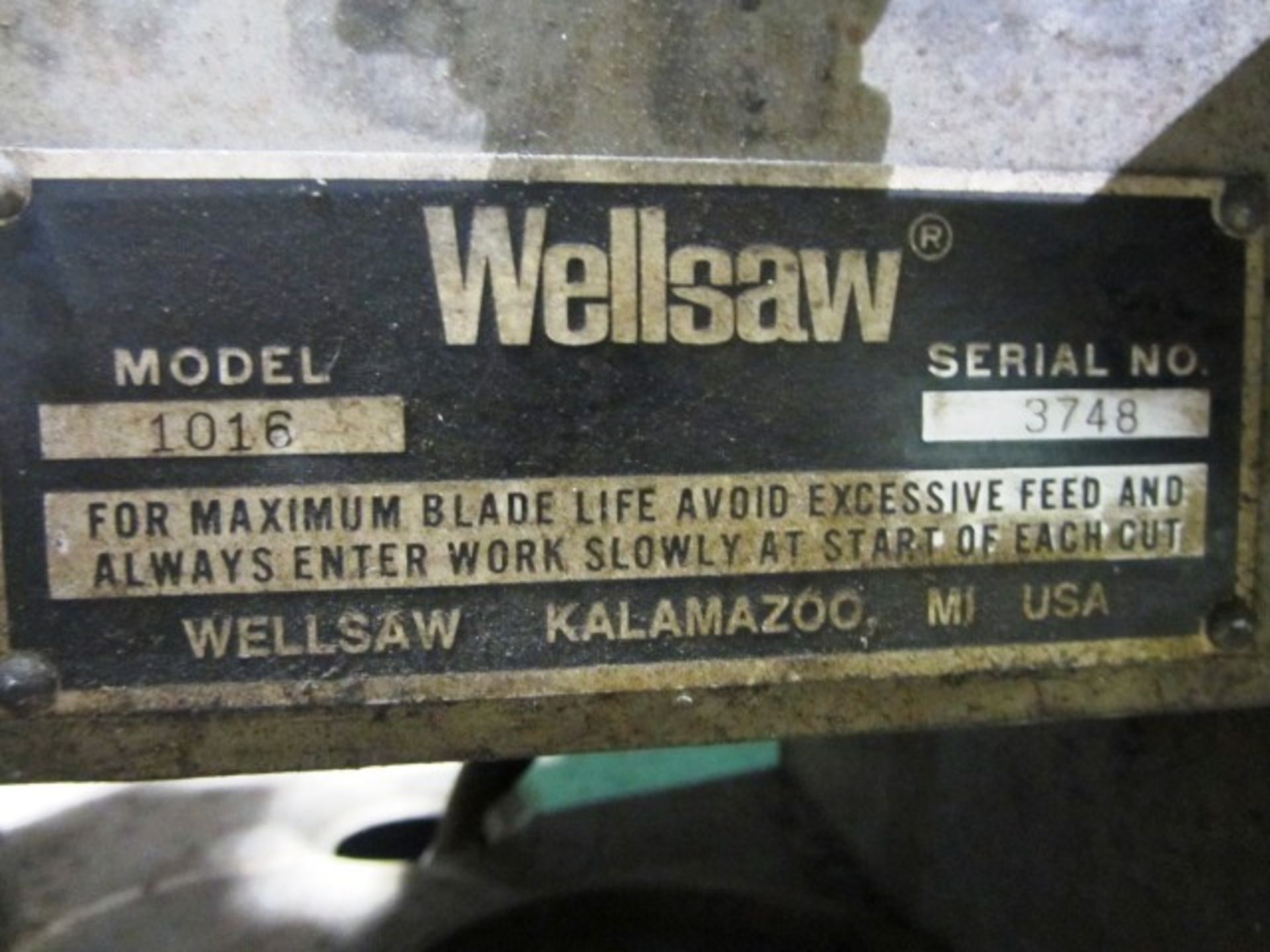 Wellsaw Model 1016 Portable Horizontal Bandsaw with 1'' Blade, sn:101164 - Image 8 of 8