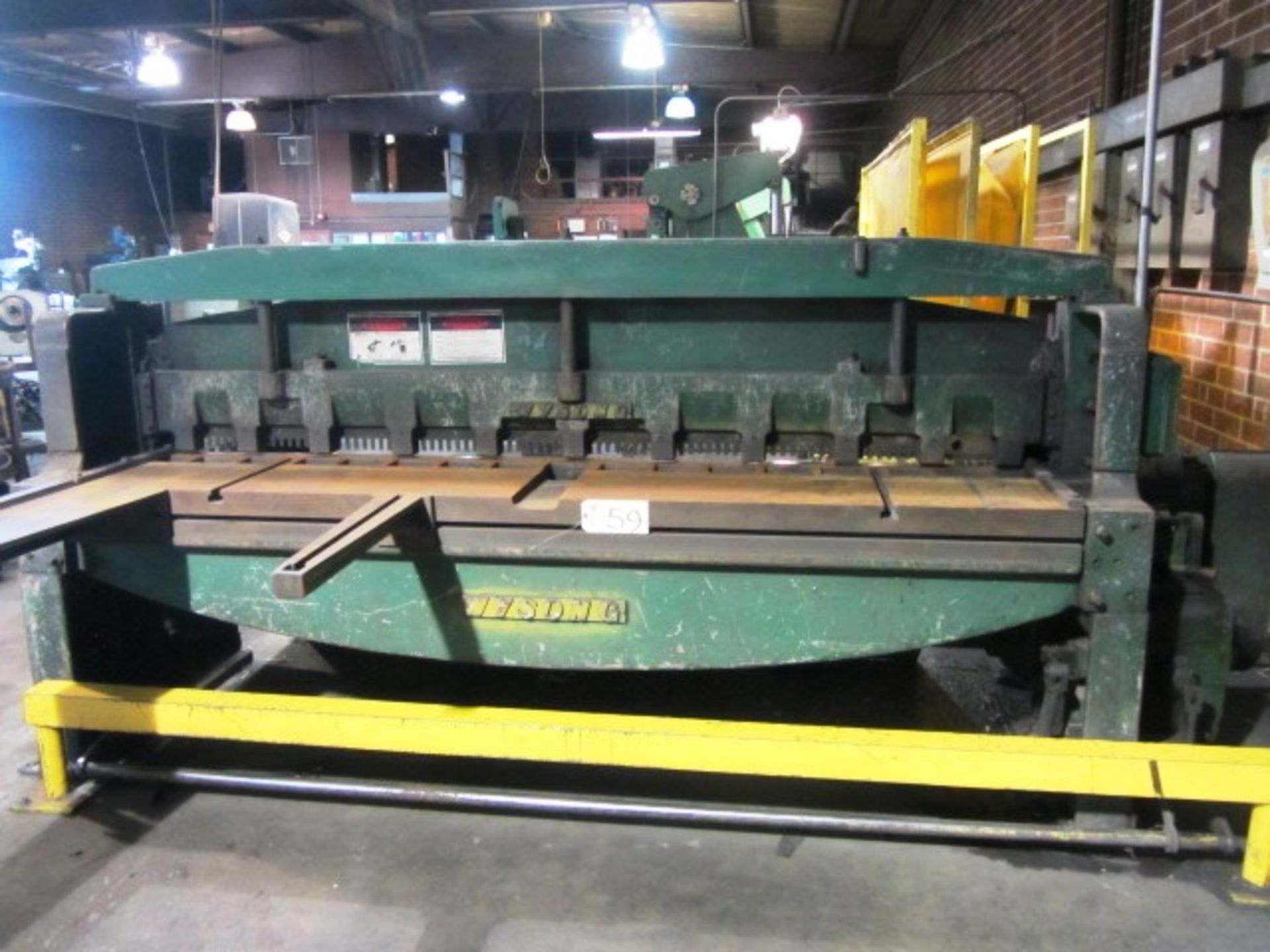 Wysong Model 1096 8' x 10GA Mechanical Shear with Backgauge, Left Hand Square Arm, Sheet Arm, - Image 3 of 7