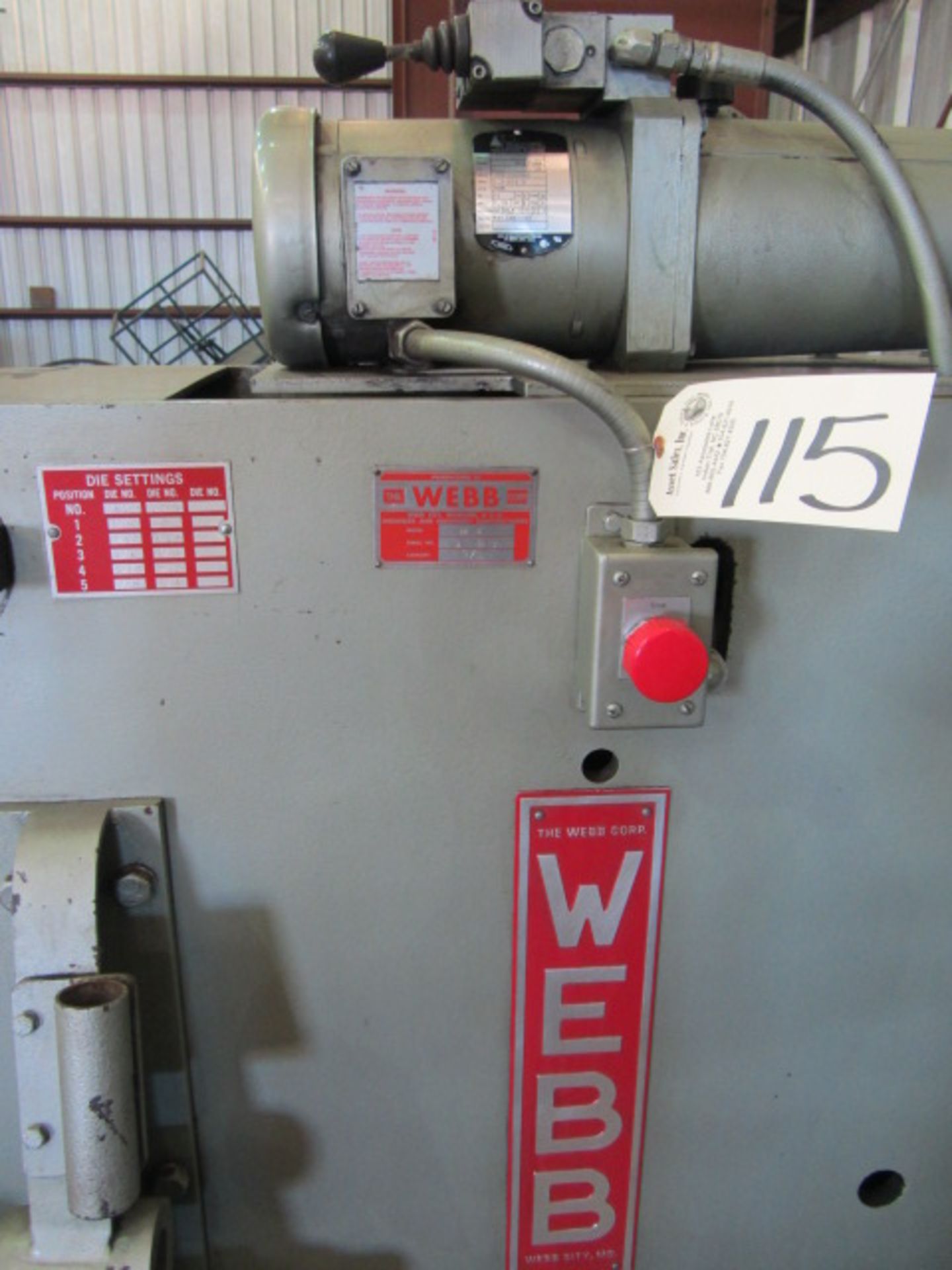 Webb Model M-4 / F.42 Offset Joggle Roll Machine with Tank Support Rolls, sn:9828 - Image 2 of 8