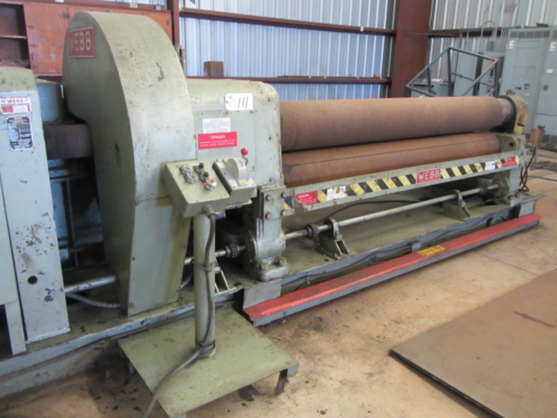 Webb Model 9L-1308 8' x 5/8'' Initial Pinch Plate Bending Roll with Hydraulic Drop End, Adjustable - Image 3 of 10