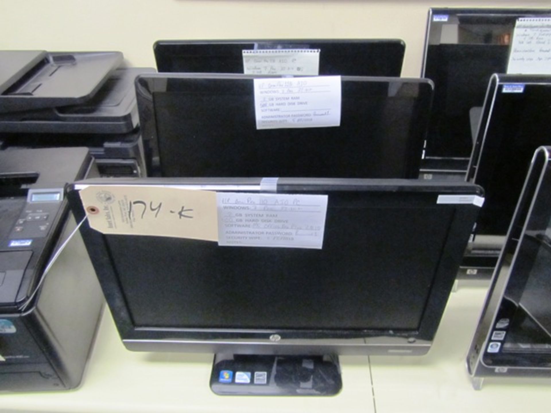 (3) HP Omni Pro 110 All-In-One PCs, *located Oak Lawn, IL