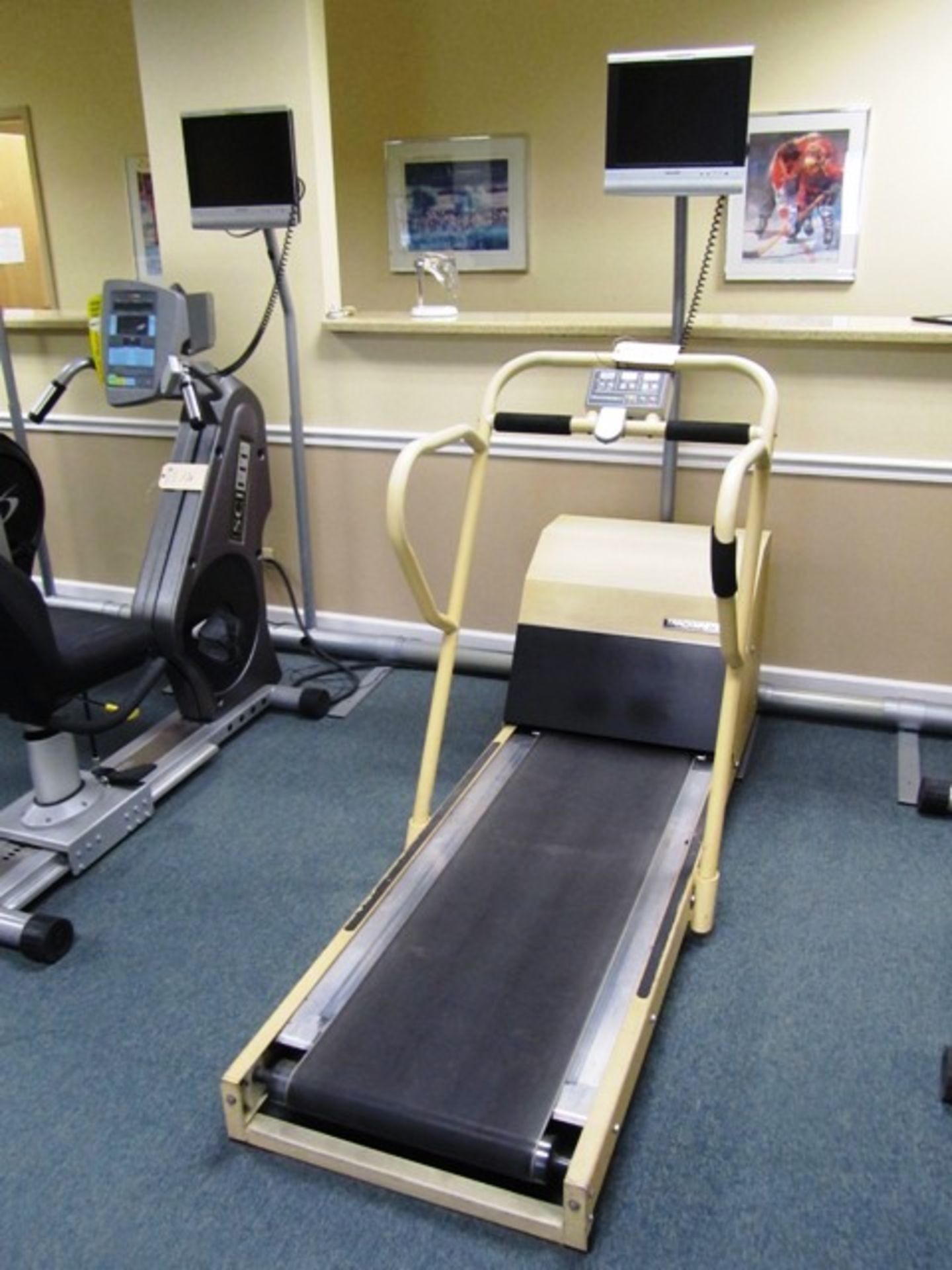 Trackmaster Treadmill with DRO, Sharp TV Screen*located Oak Lawn, IL