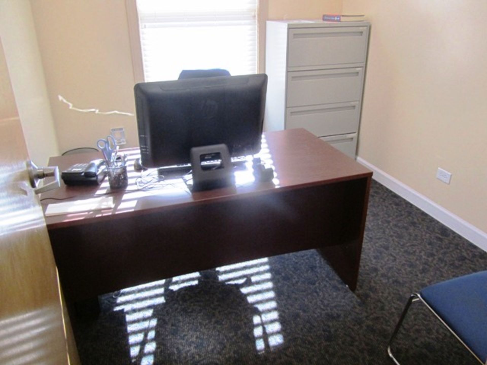 Contents of Office consisting of Desk, Chairs, Filing Cabinet, *located in Orland Park, IL