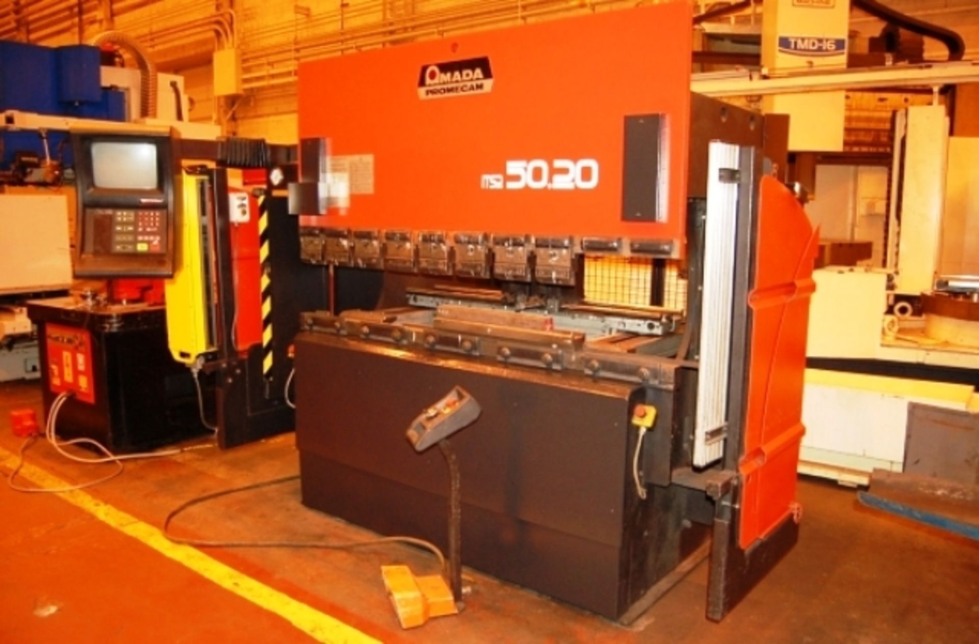 Amada Model 5020 55 Ton CNC Hydraulic Press Brake with 79" O.A. Bend Length, 66" Between Housings,