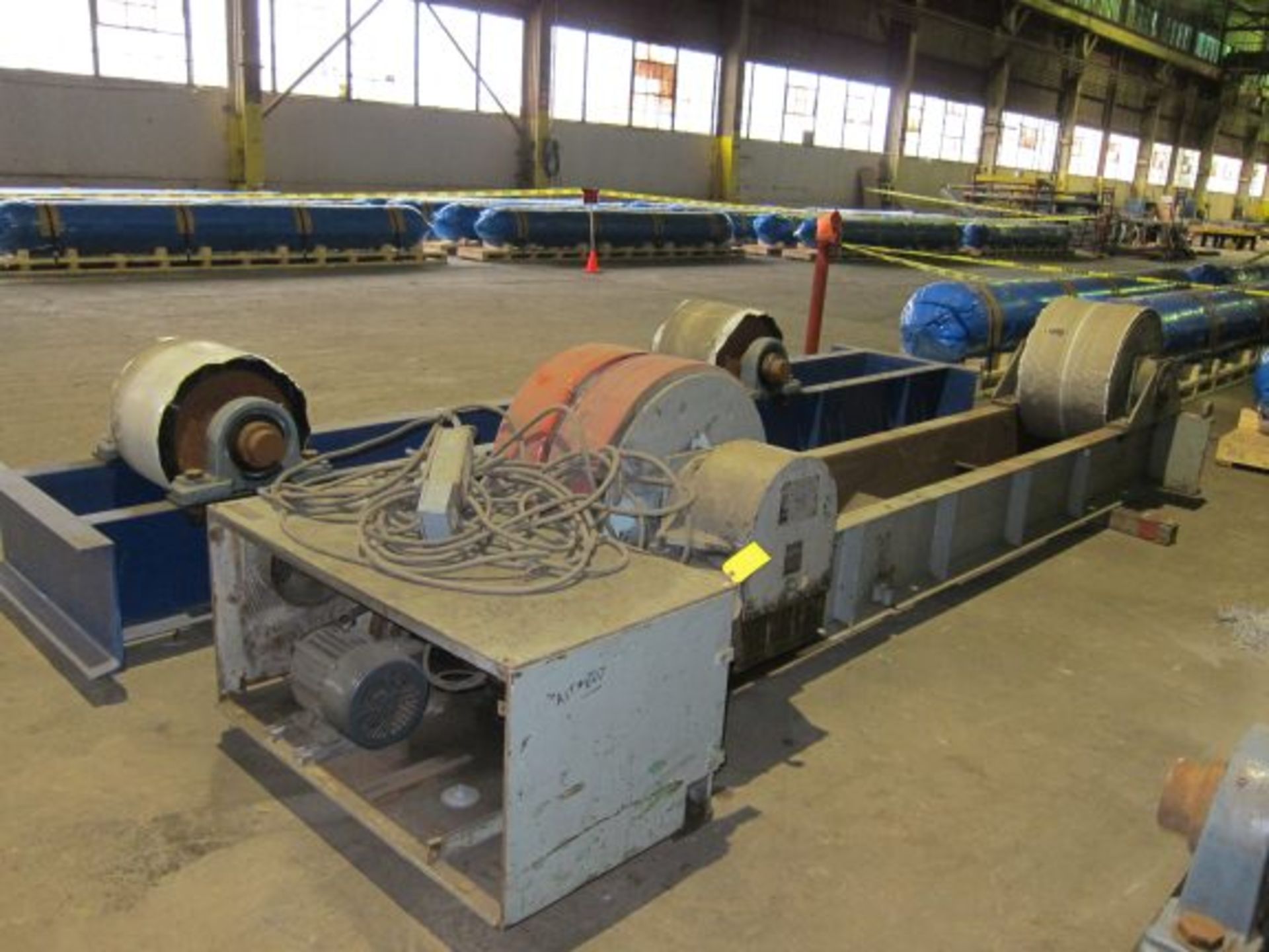 150 Ton Aronson Tank Turning Roll Set, Model WRD150 with Idle & Drive Rolls, Rubber Wheels, 2-64 IPM