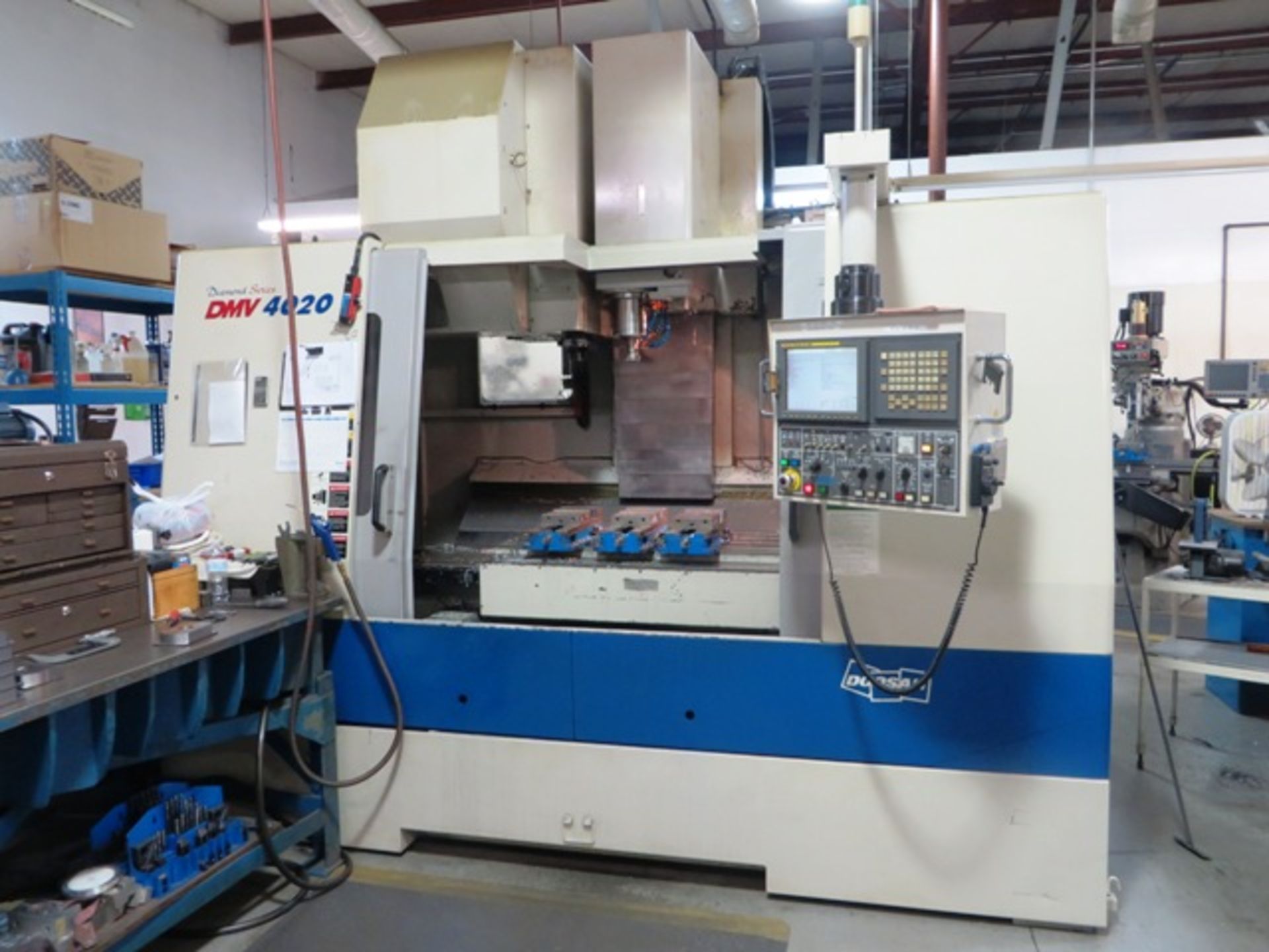 Doosan Model DMV 4020 CNC Vertical Machining Center with Thru-Spindle Coolant, #40 Taper Spindle