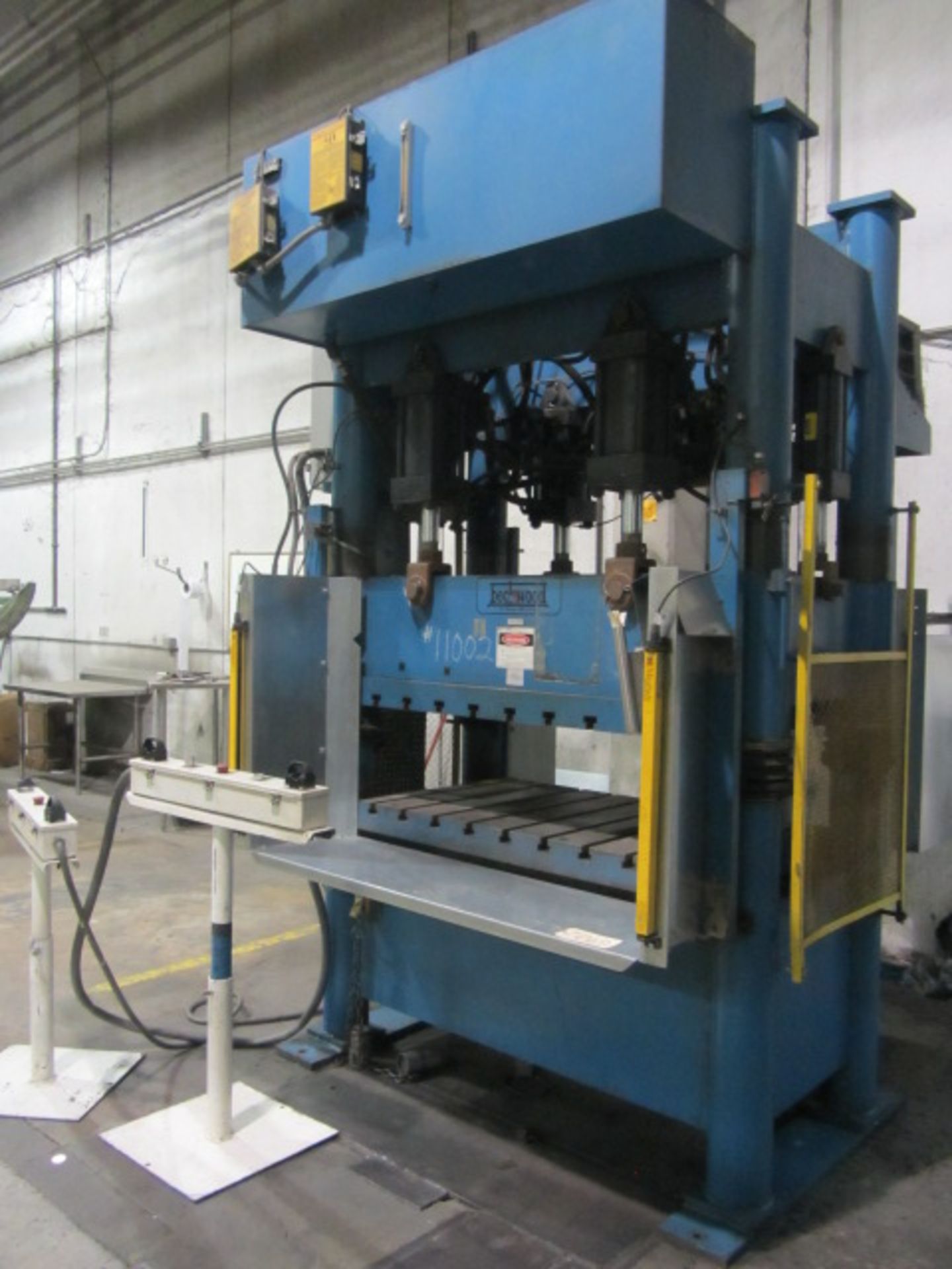 Beckwood Model 200P3254 200T 4-Post Hydraulic Press with 32'' x 54'' T-Slot Bed & Ram, 8'' Stroke, - Image 5 of 9