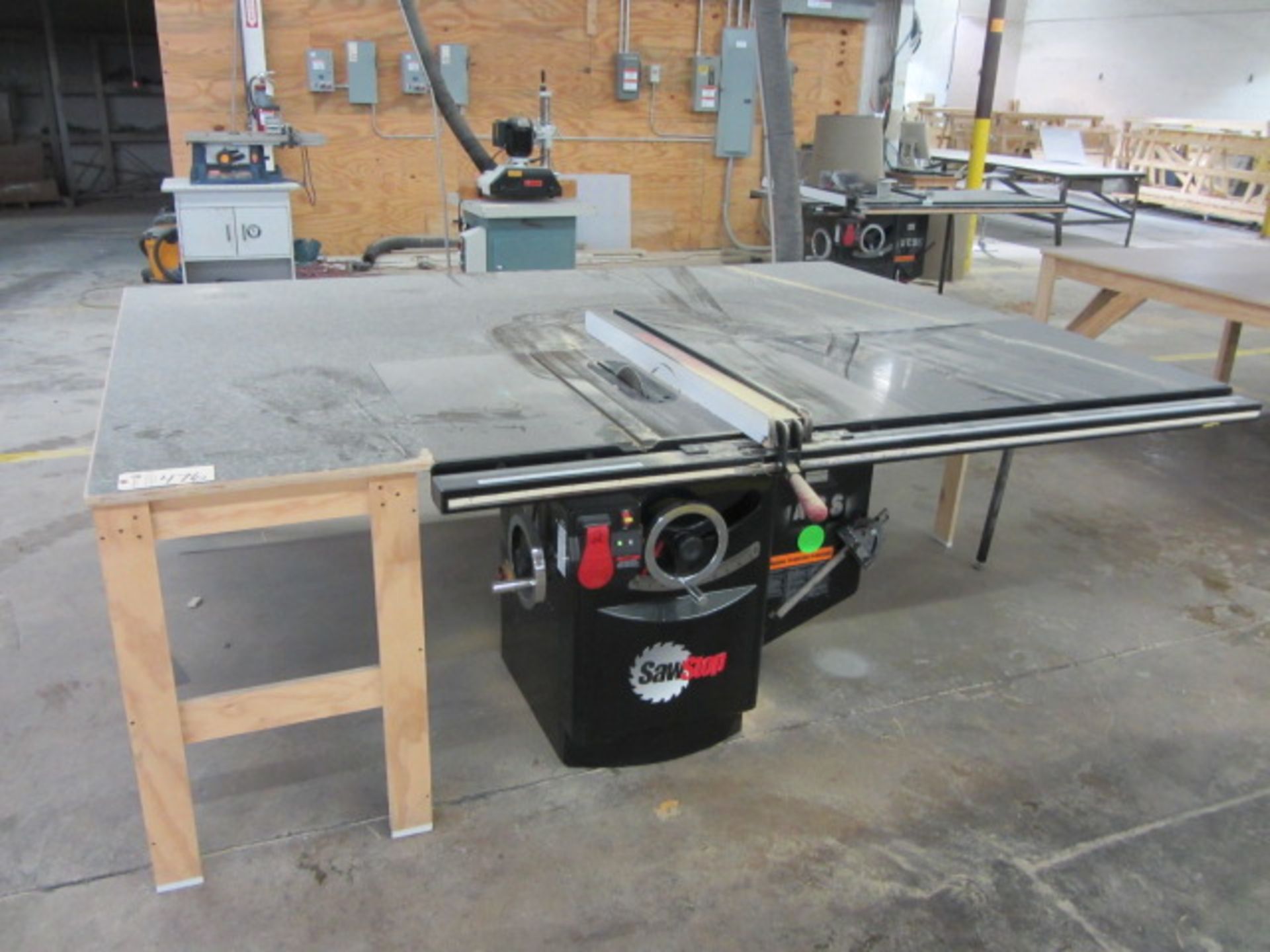 Saw Stop Table Saw with Saw Guide, Layout Table