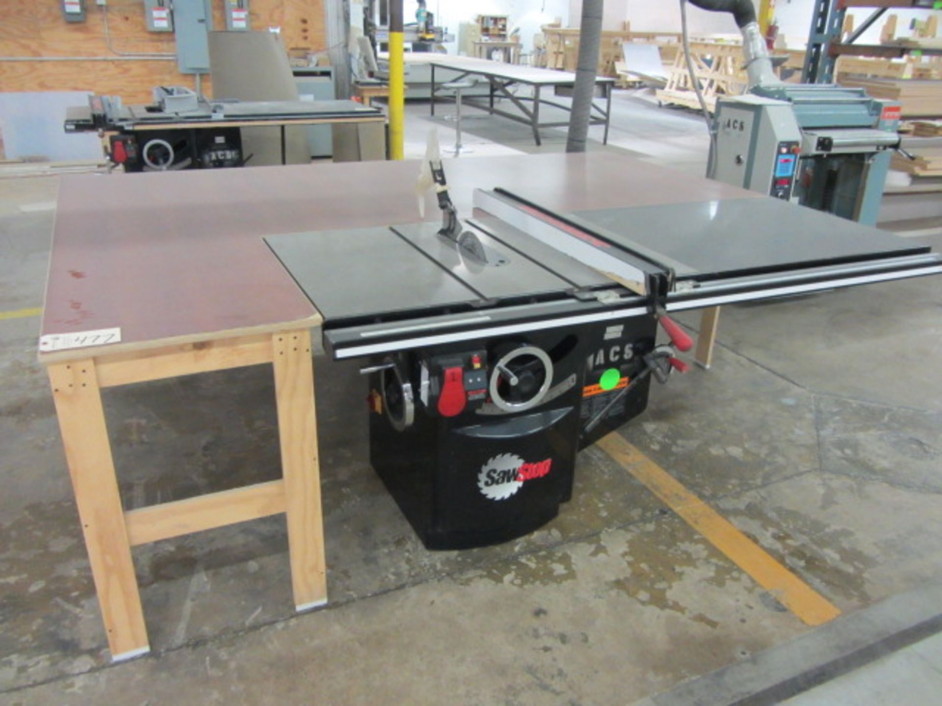 Saw Stop Table Saw with Saw Guide, Layout Table