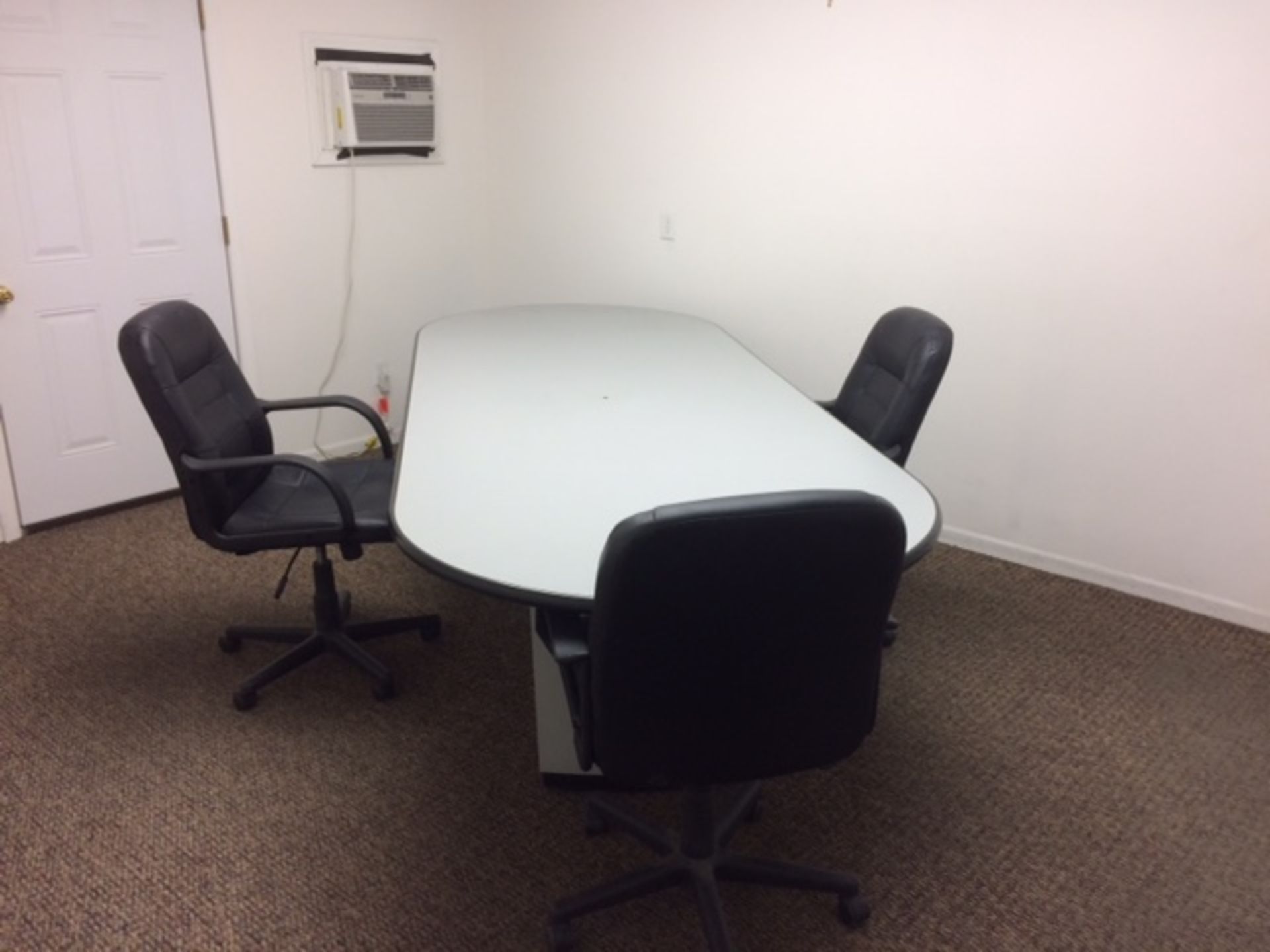 Conference Table with (6) Leather Chairs (no TV)