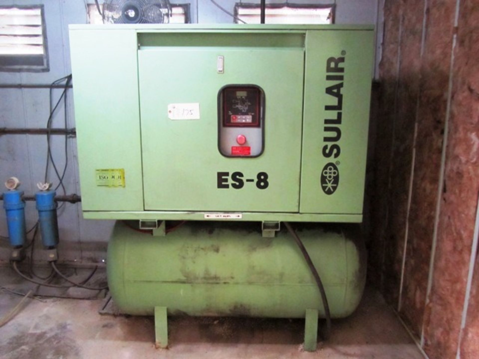 Sullair ES-8 30 HP Rotary Screw Air Compressor with Digital Controls, Holding Tank, sn:003126696