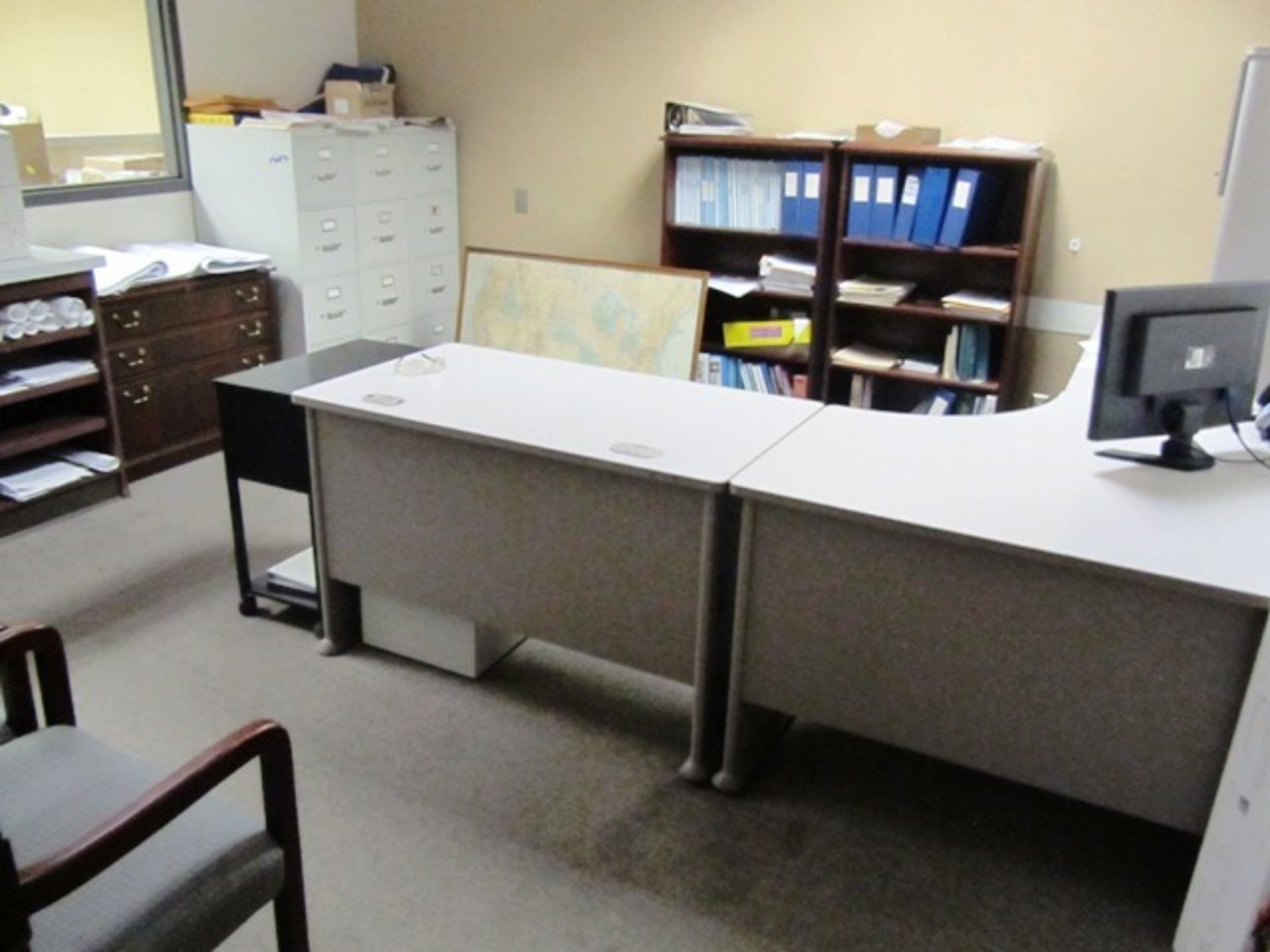 Contents of Office consisting of Desk, Chairs, Bookshelves, Filing Cabinets