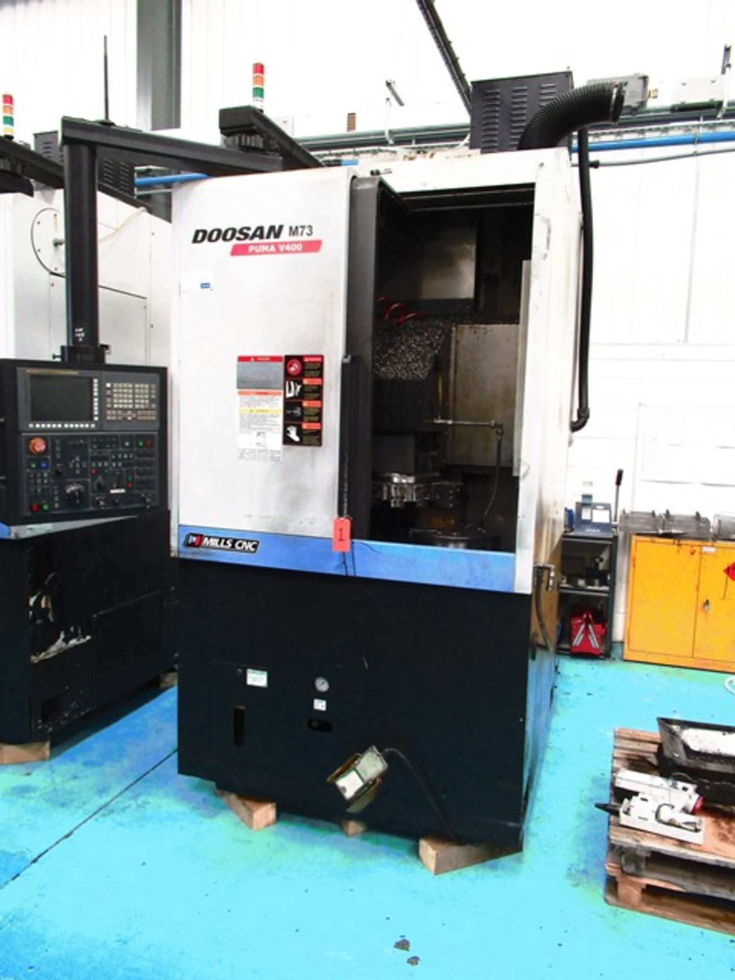 Doosan Puma V400 Left Side CNC Vertical Turning Center with 15'' 3-Jaw Power Chuck, 496MM Maximum