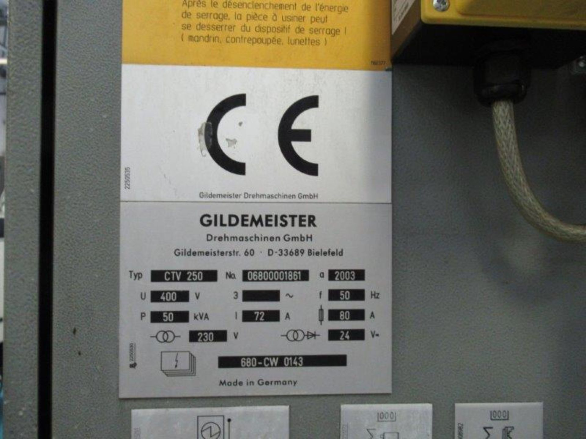 Gildemeister Model CTV250 CNC Vertical Production Turning Center with Approx. 13.8'' Maximum Turning - Image 5 of 5