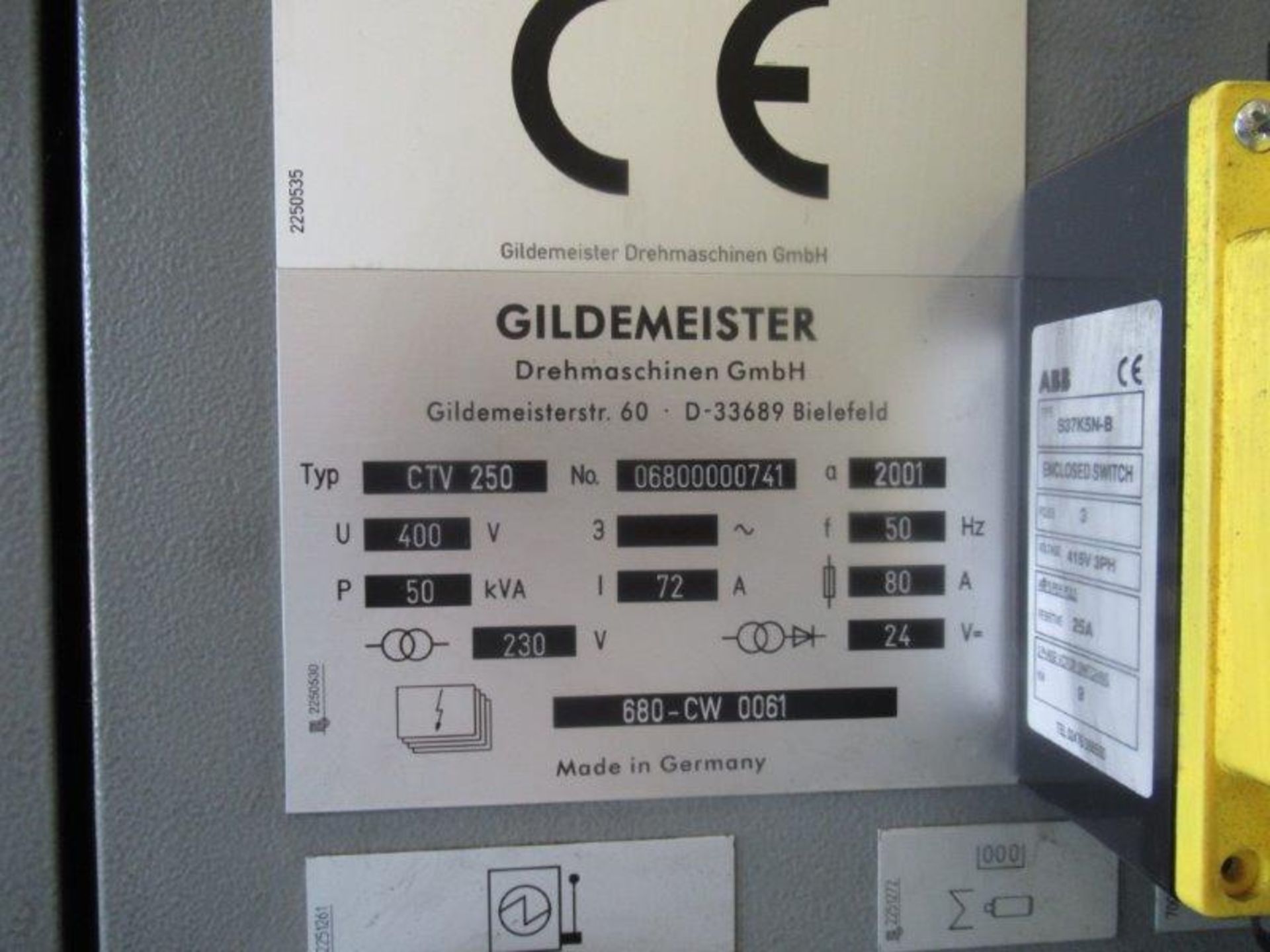 Gildemeister CTV250 CNC Vertical Production Turning Center with Approx. 13.8'' Maximum Turning - Image 5 of 5