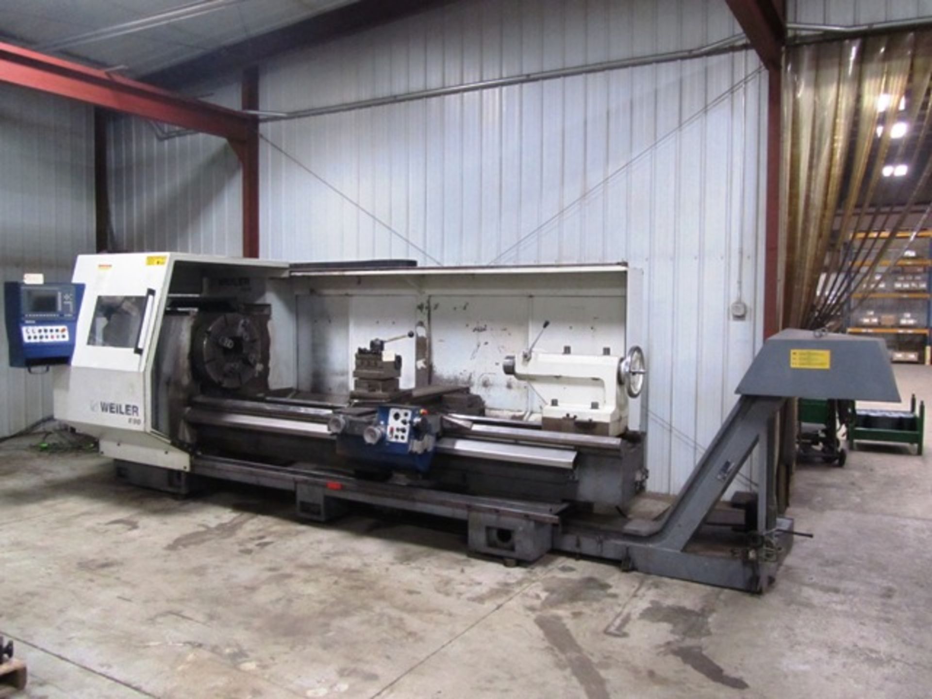 Weiler E90/3000 Large Bore CNC Flat Bed Lathe with 10'' Thru-Hole, Front 27-1/2'' 4-Jaw Chuck, 120'' - Image 3 of 4