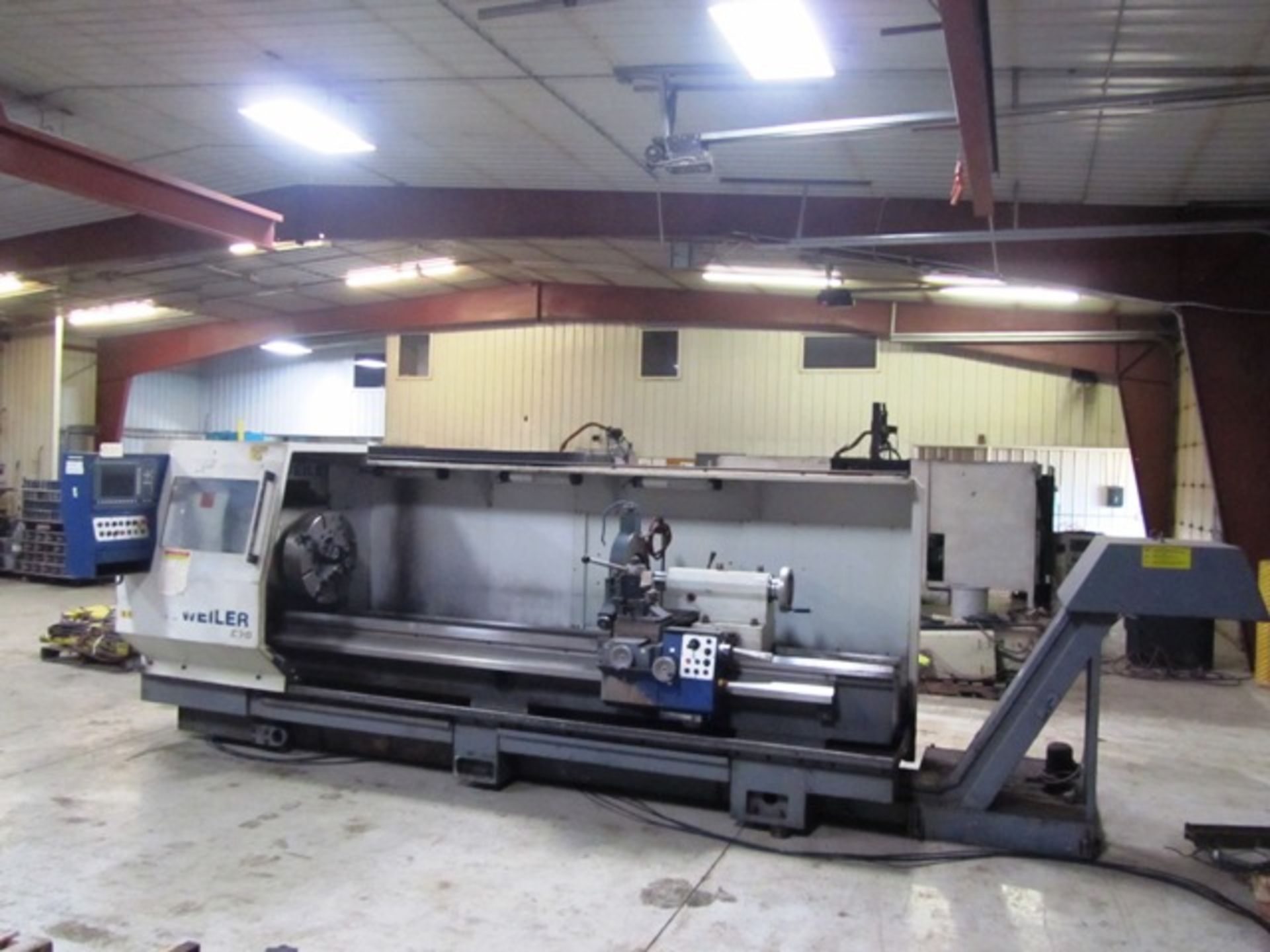 Weiler E70/3000 Large Bore CNC Flat Bed Lathe with 8-3/4'' Thru-Hole, Front 23-1/2'' 4-Jaw Chuck, - Image 3 of 4