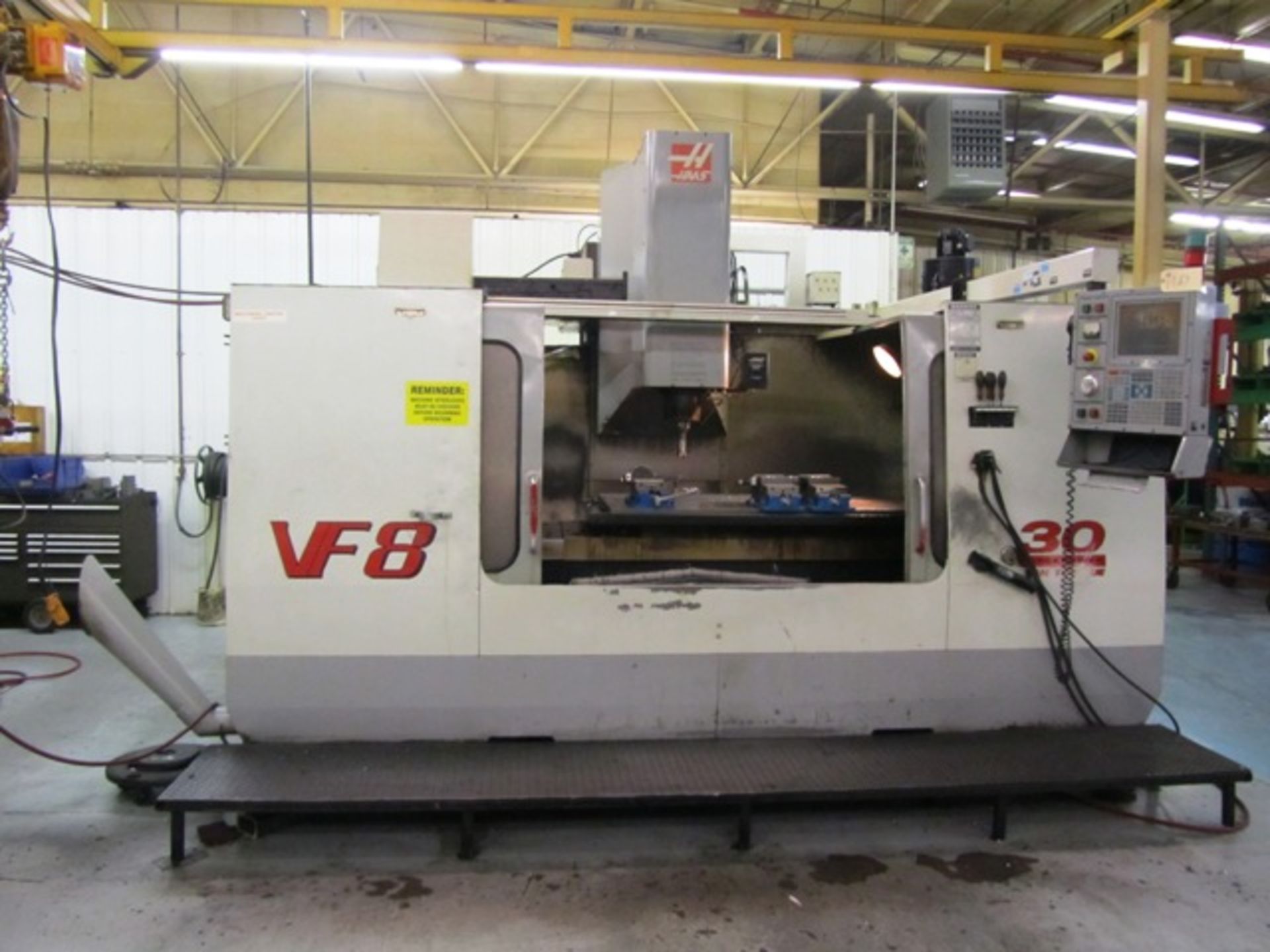 Haas VF8 CNC Vertical Machining Center with 36'' x 64'' Table, #50 Taper Spindle Speeds to 5000 RPM,