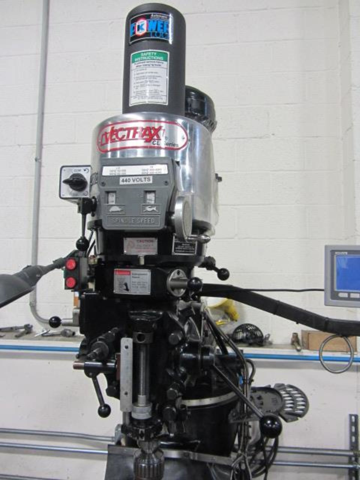 Vectrax Vari-Speed Vertical Milling Machine with 9'' x 48'' Power Feed Table, Longitudinal Power - Image 3 of 7