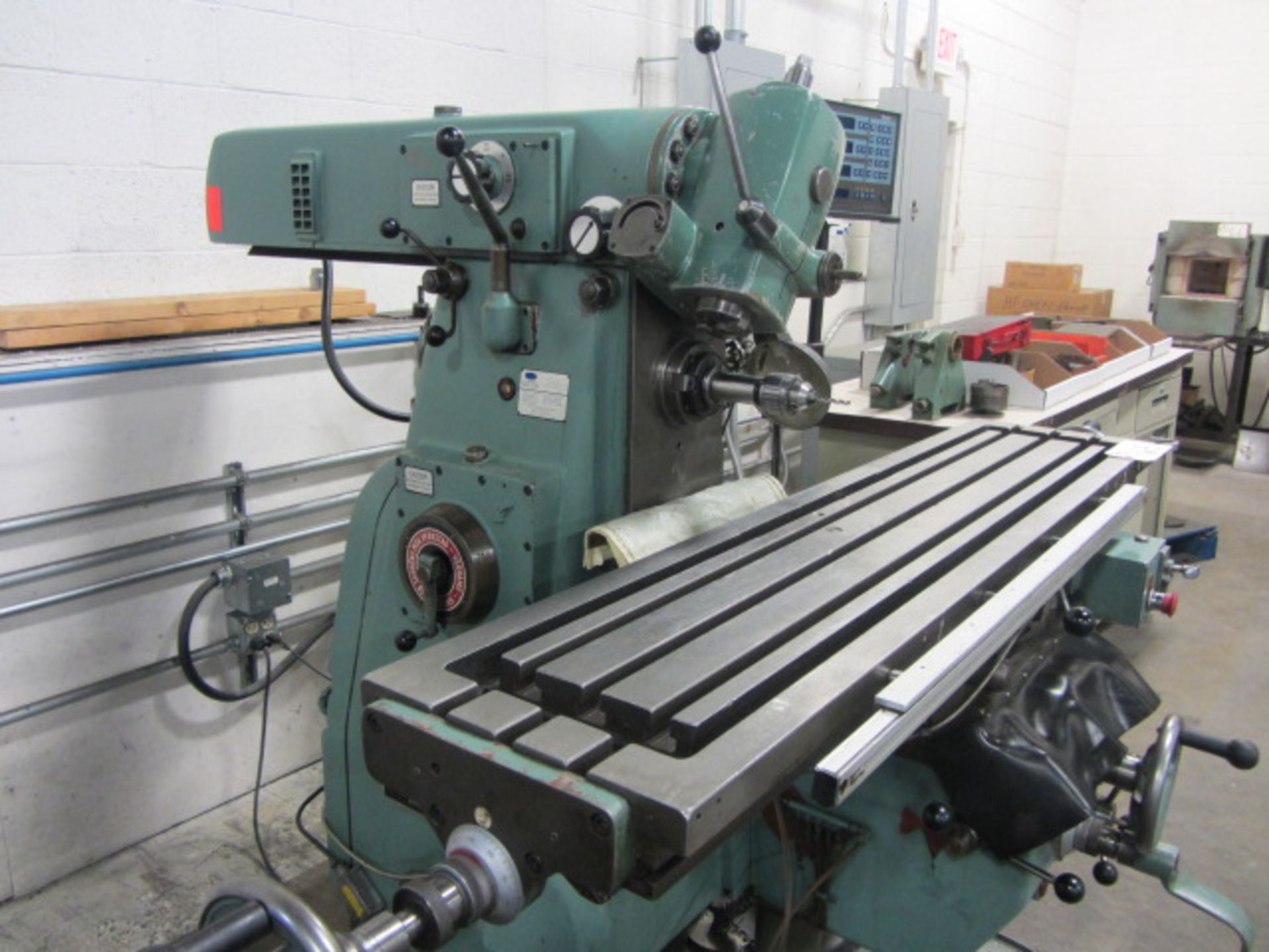 Sajo Model UF54DM Universal Horizontal / Vertical Milling Machine with 13'' x 59'' Table, Vertical - Image 6 of 11