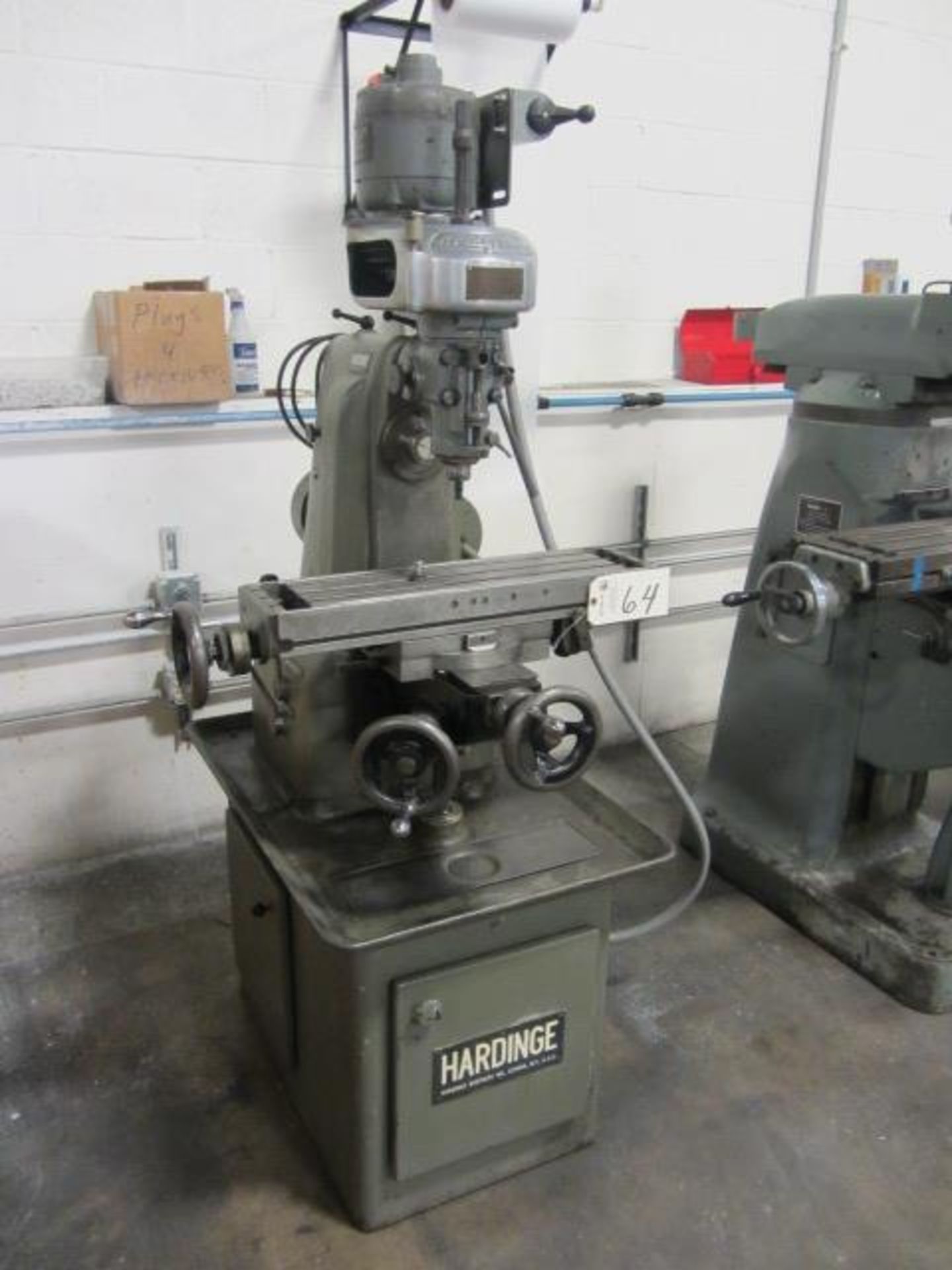 Hardinge Vertical Mill with 24'' x 6'' Table, Bridgeport Head with Speeds to 4250 PRM, R-8
