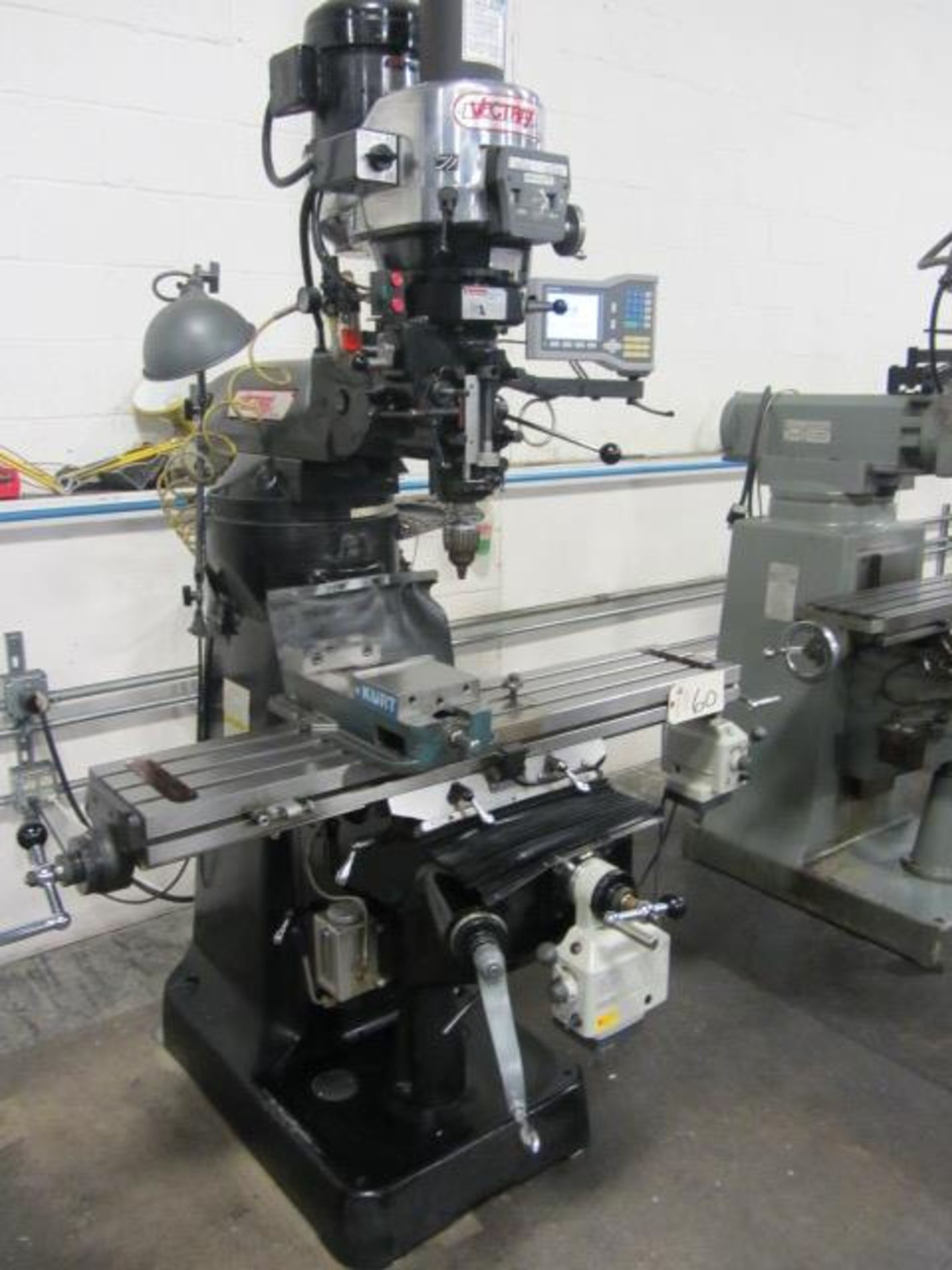 Vectrax Vari-Speed Vertical Milling Machine with 9'' x 48'' Power Feed Table, Longitudinal Power - Image 6 of 7
