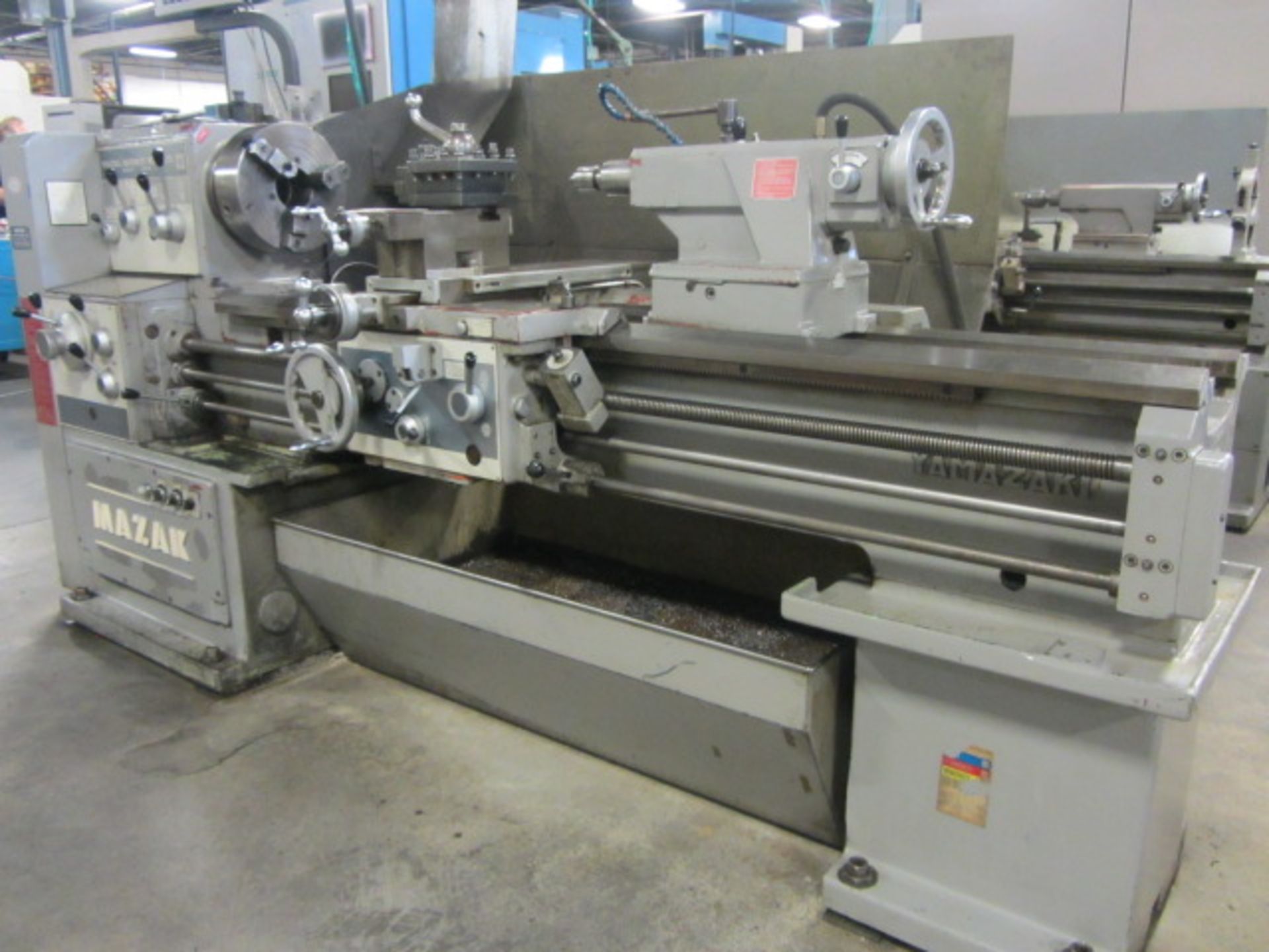 Mazak 20'' x 60'' Engine Lathe with Taper Attachment, 12'' 3-Jaw Chuck, 15'' 4-Jaw Chuck, 3-1/4'' - Image 7 of 9