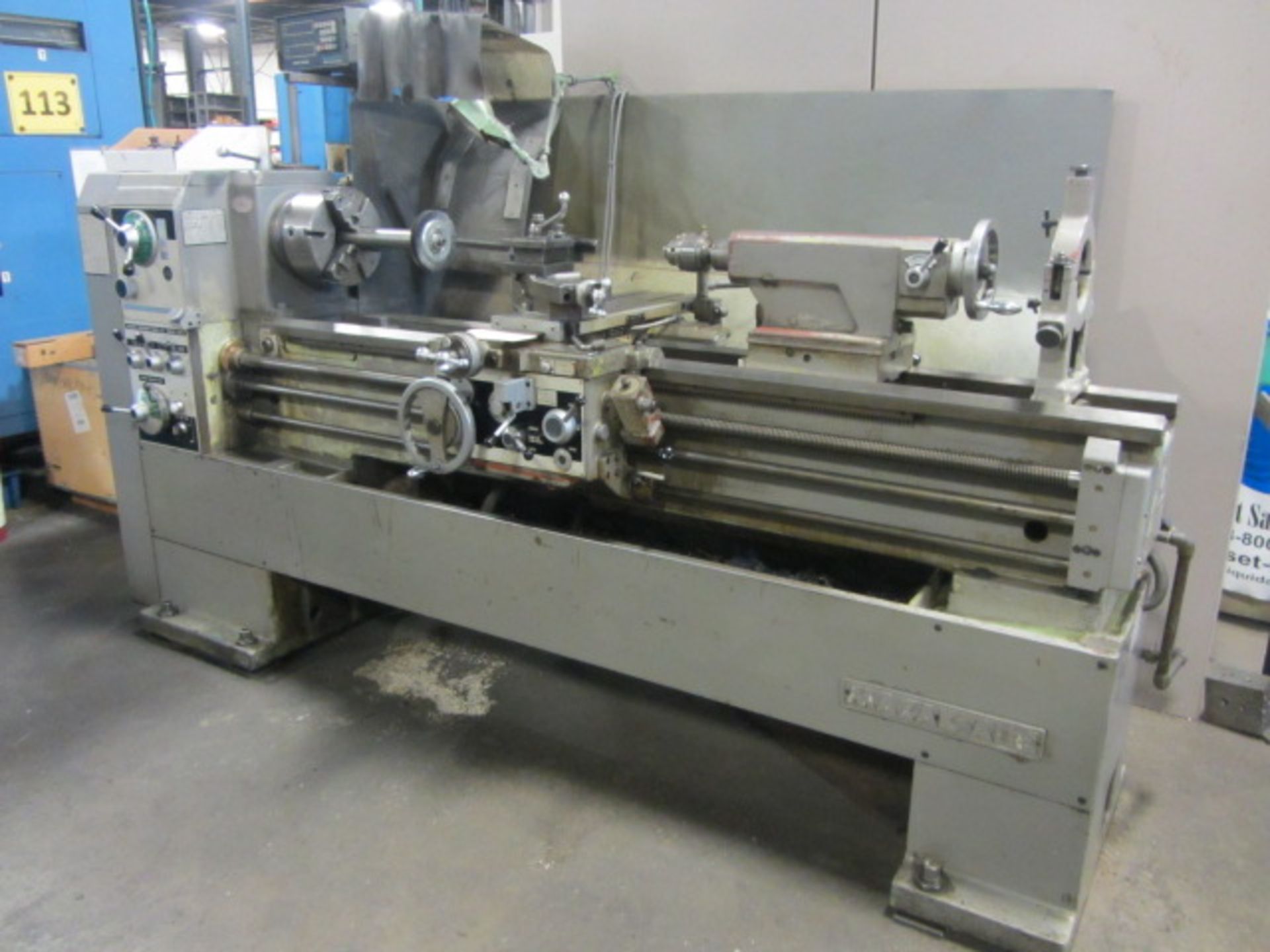 Mazak 17'' x 60'' Engine Lathe with 10'' 3-Jaw Chuck, 2'' Bore, Speeds to 1500 RPM, Inch / Metric