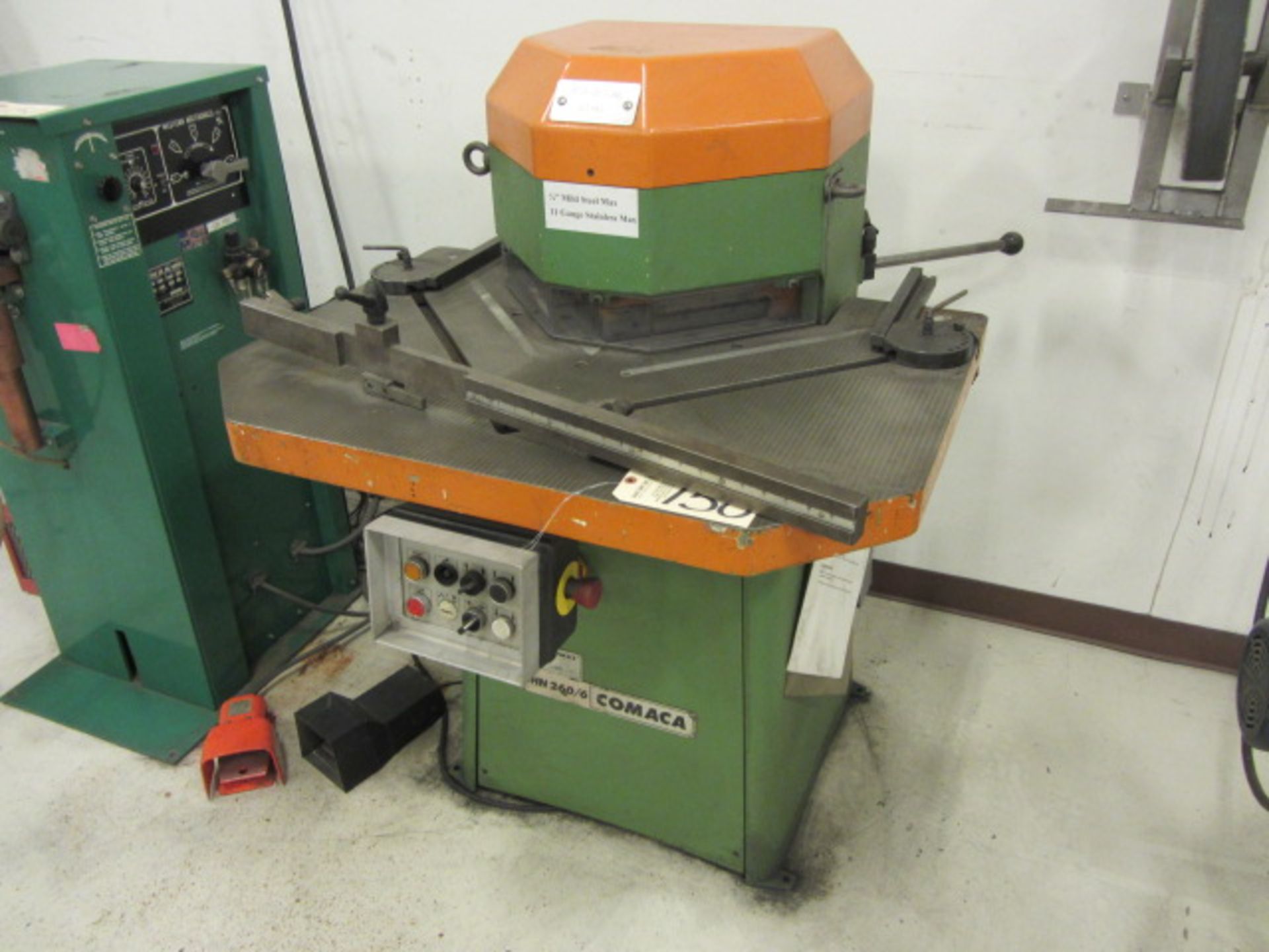Comaca EHN 260/6 Hydraulic Notcher with 6MM Capacity, 14'' x 14'' Work Table, Remote Operator Foot