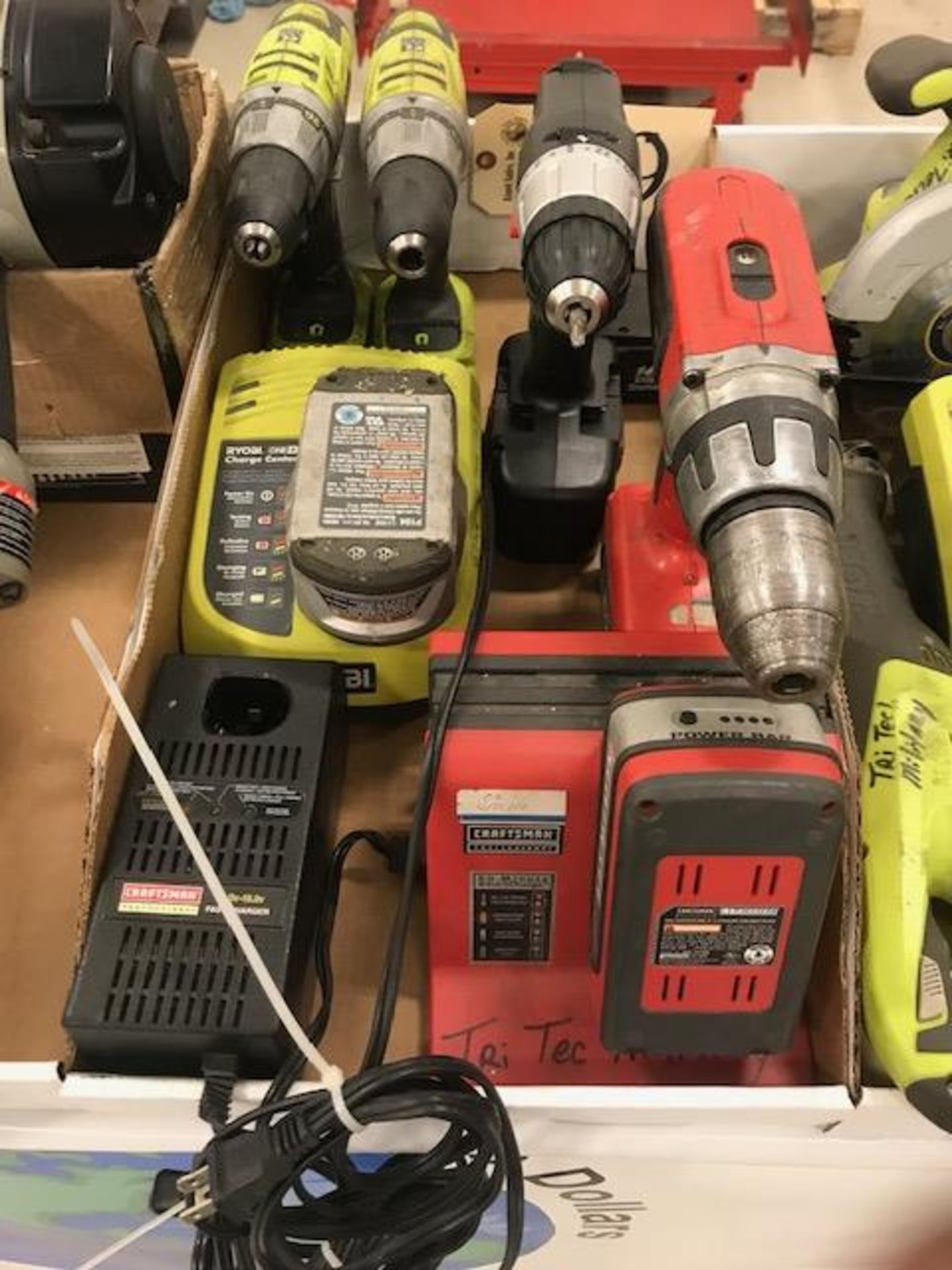 (2) Ryobi Drills & (2) Craftsman Drills with Chargers