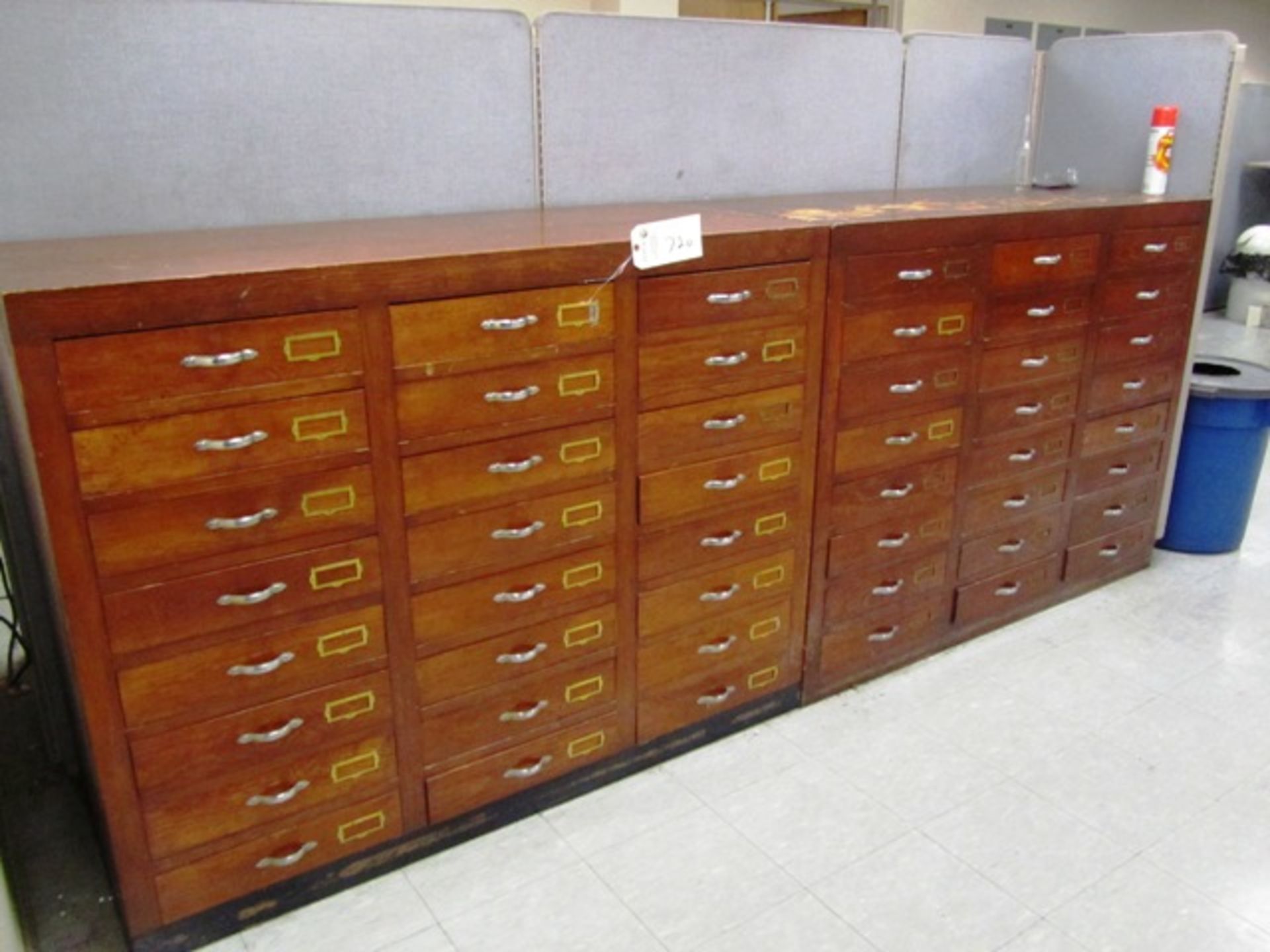 (2) 24 Drawer Wood Cabinets