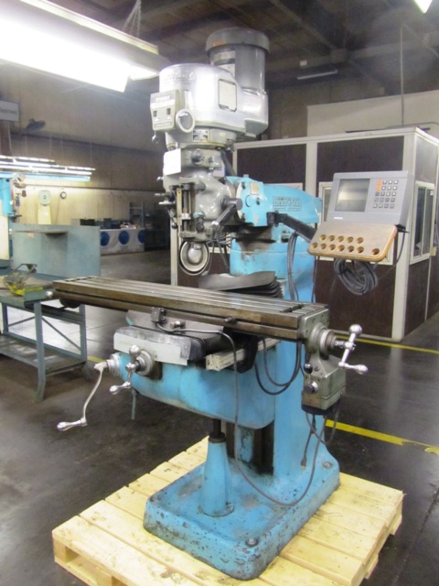 Bridgeport Vertical Milling Machine with 9'' x 48'' Power Feed Table, R8 Taper, Spindle Speeds to