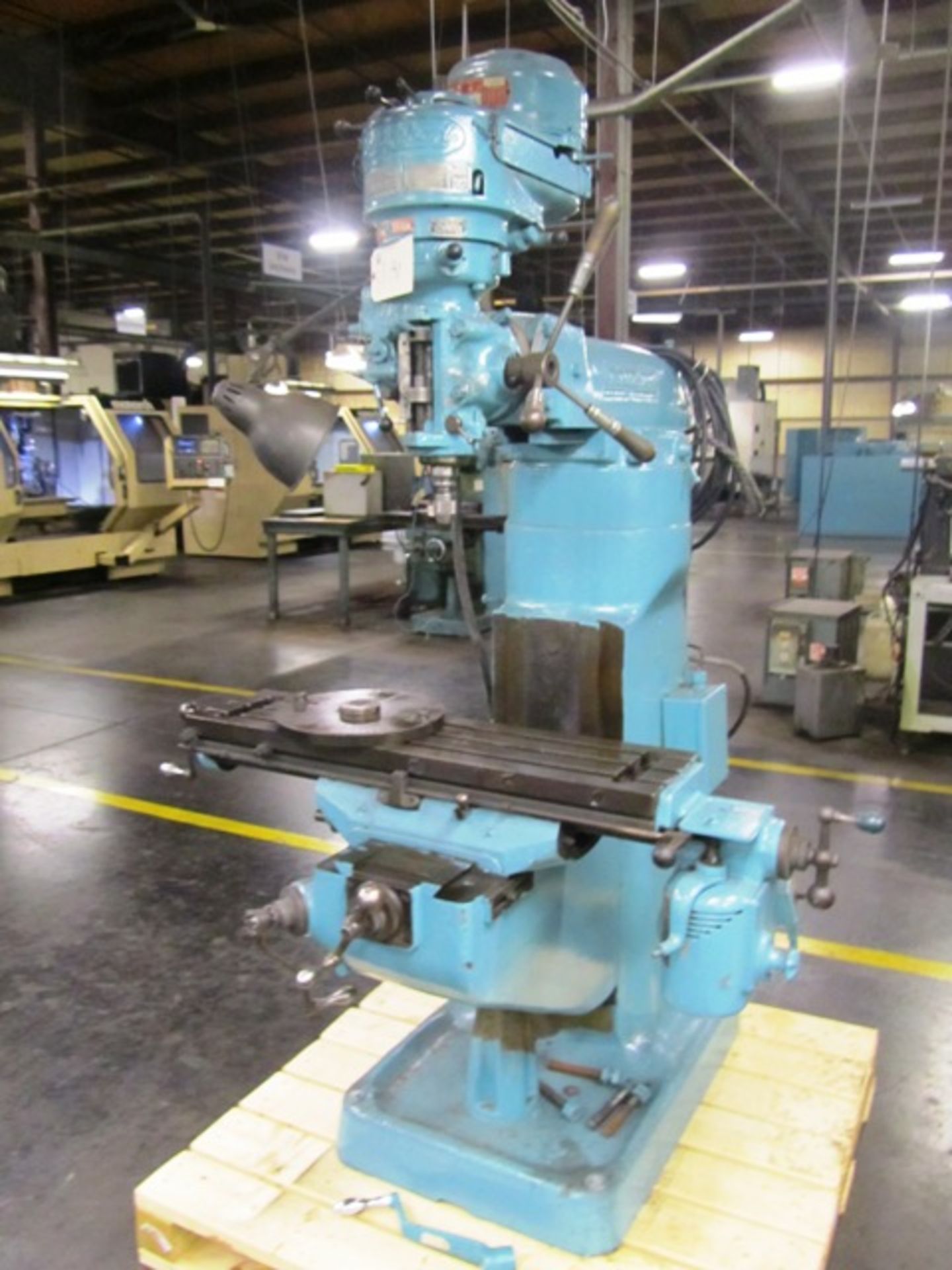 Bridgeport Vertical Milling Machine with 9'' x 36'' Power Feed Table, R-8 Taper, Spindle Speeds to
