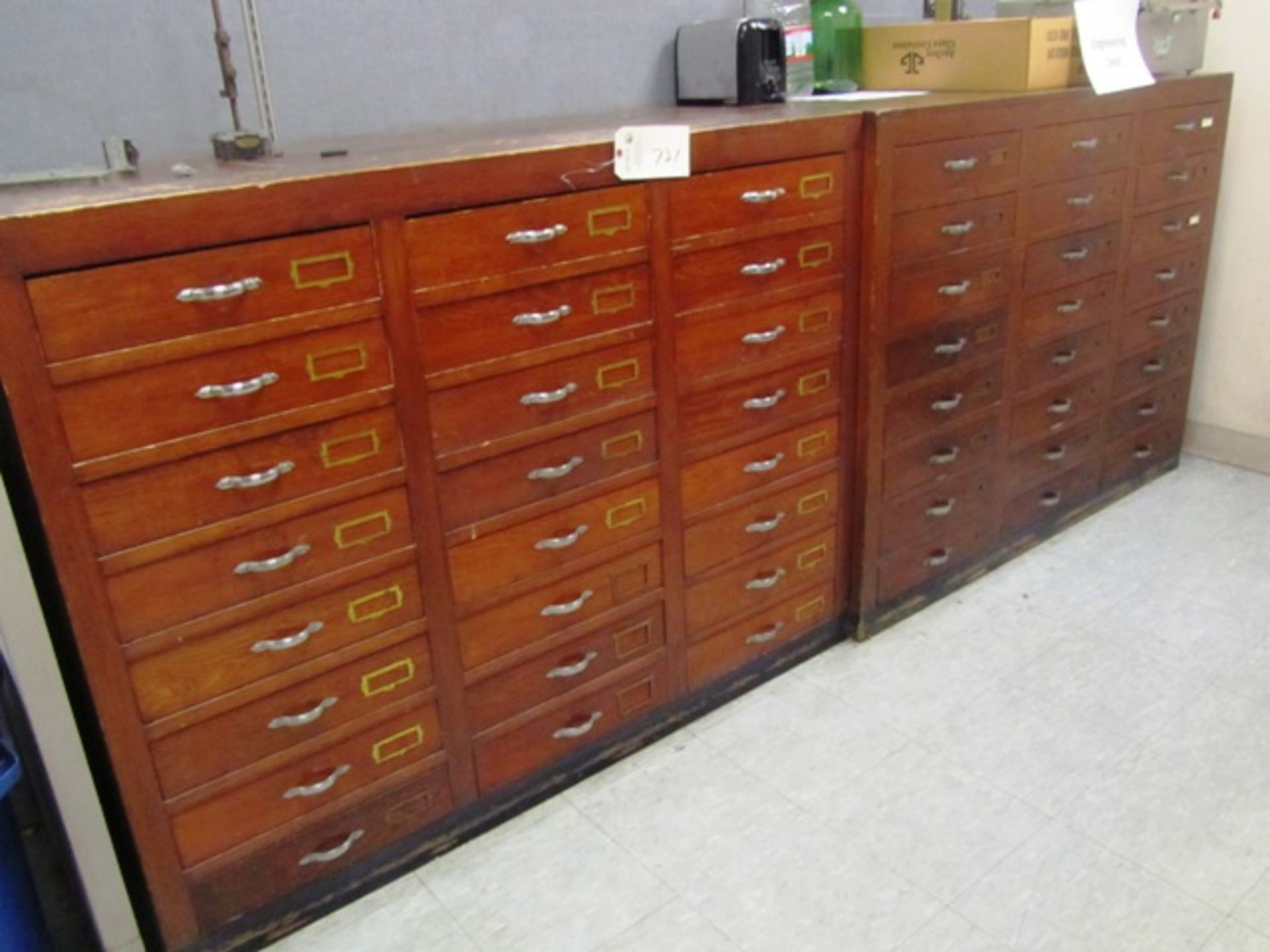 (2) 24 Drawer Wood Cabinets