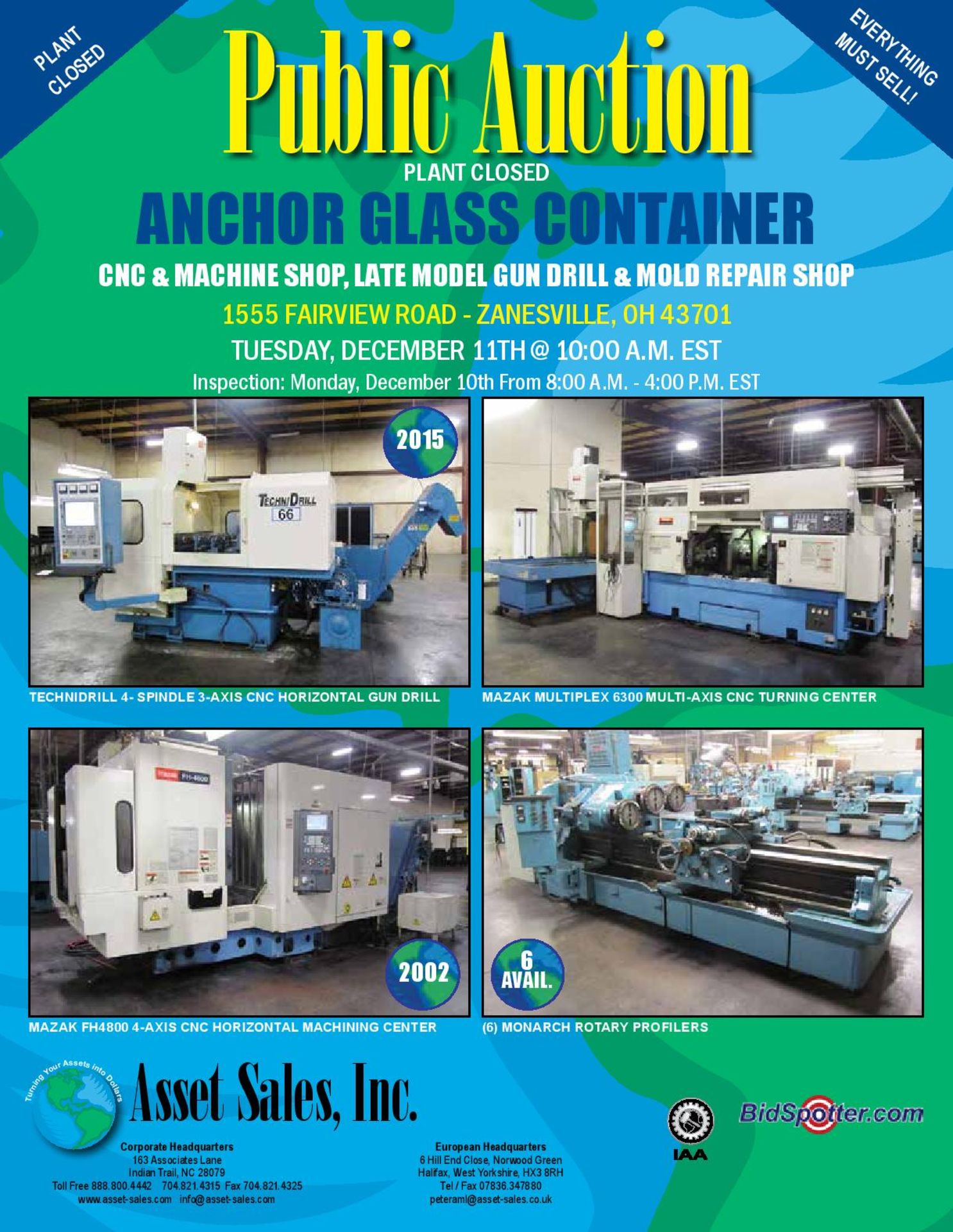 Register Now! ANCHOR GLASS CONTAINER - CNC & Machine Shop, Late Model Gun Drill, Mold Repair Shop