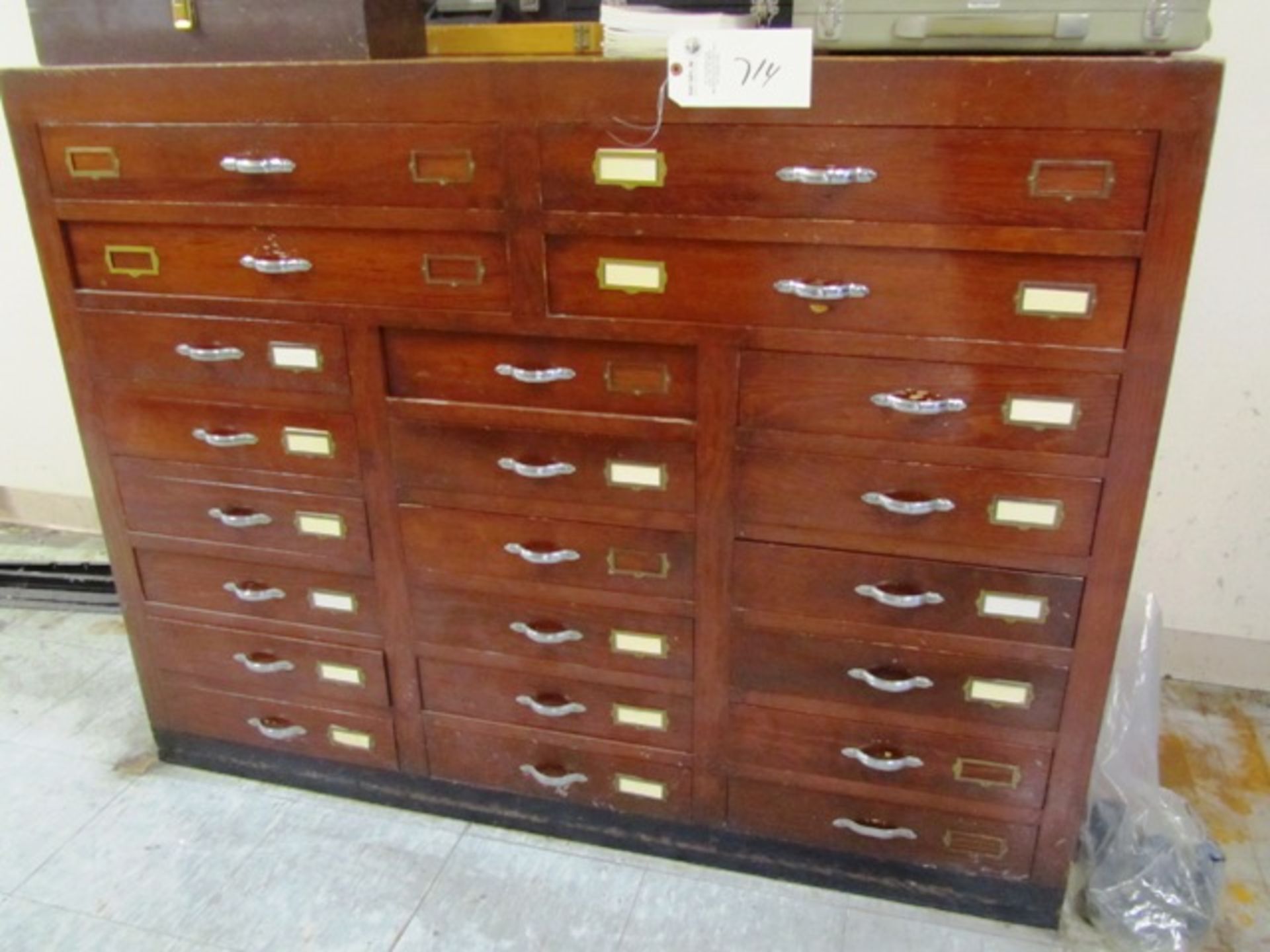 20 Drawer Wood Cabinet
